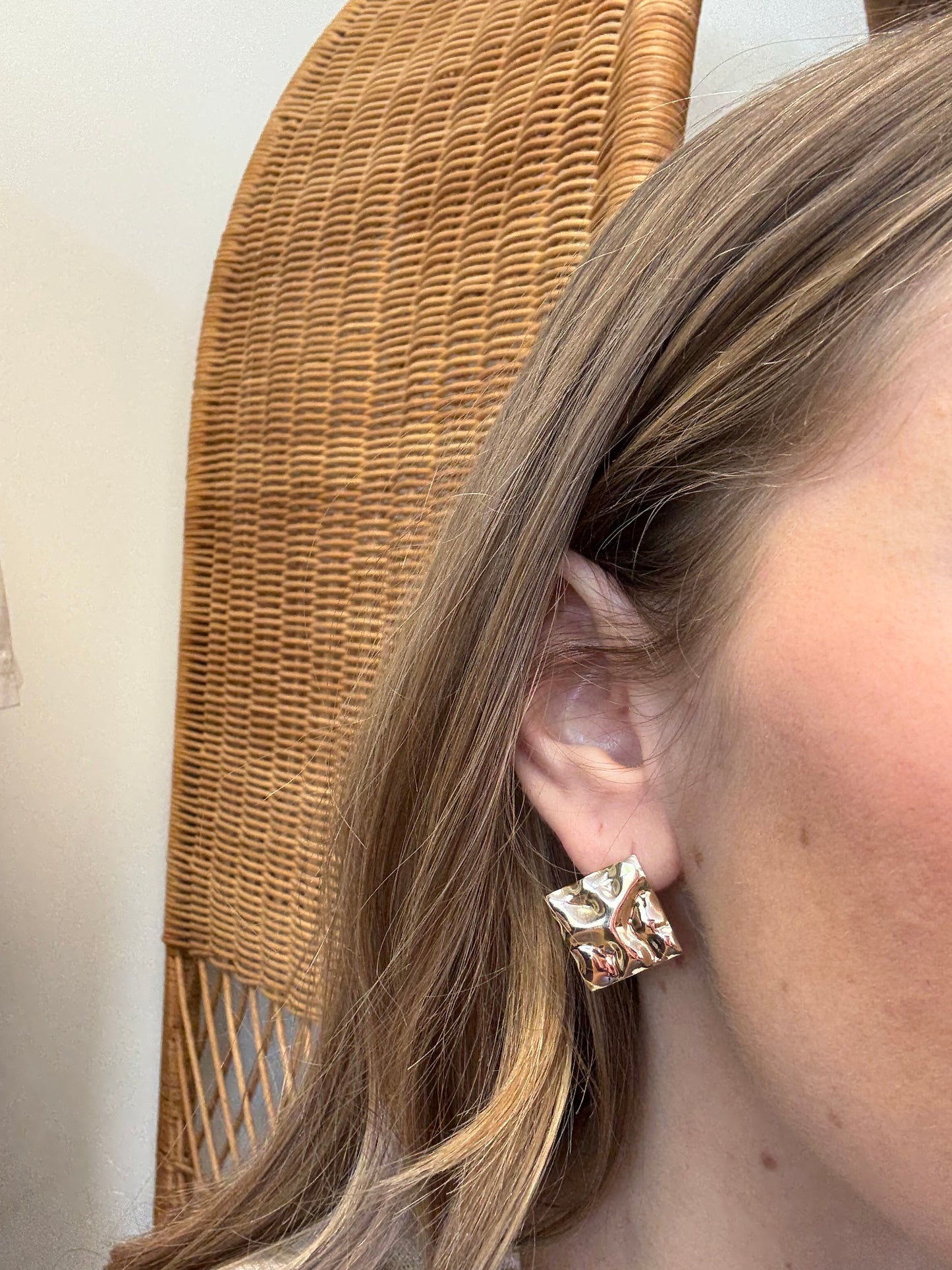 Wavy Flat Square Studs