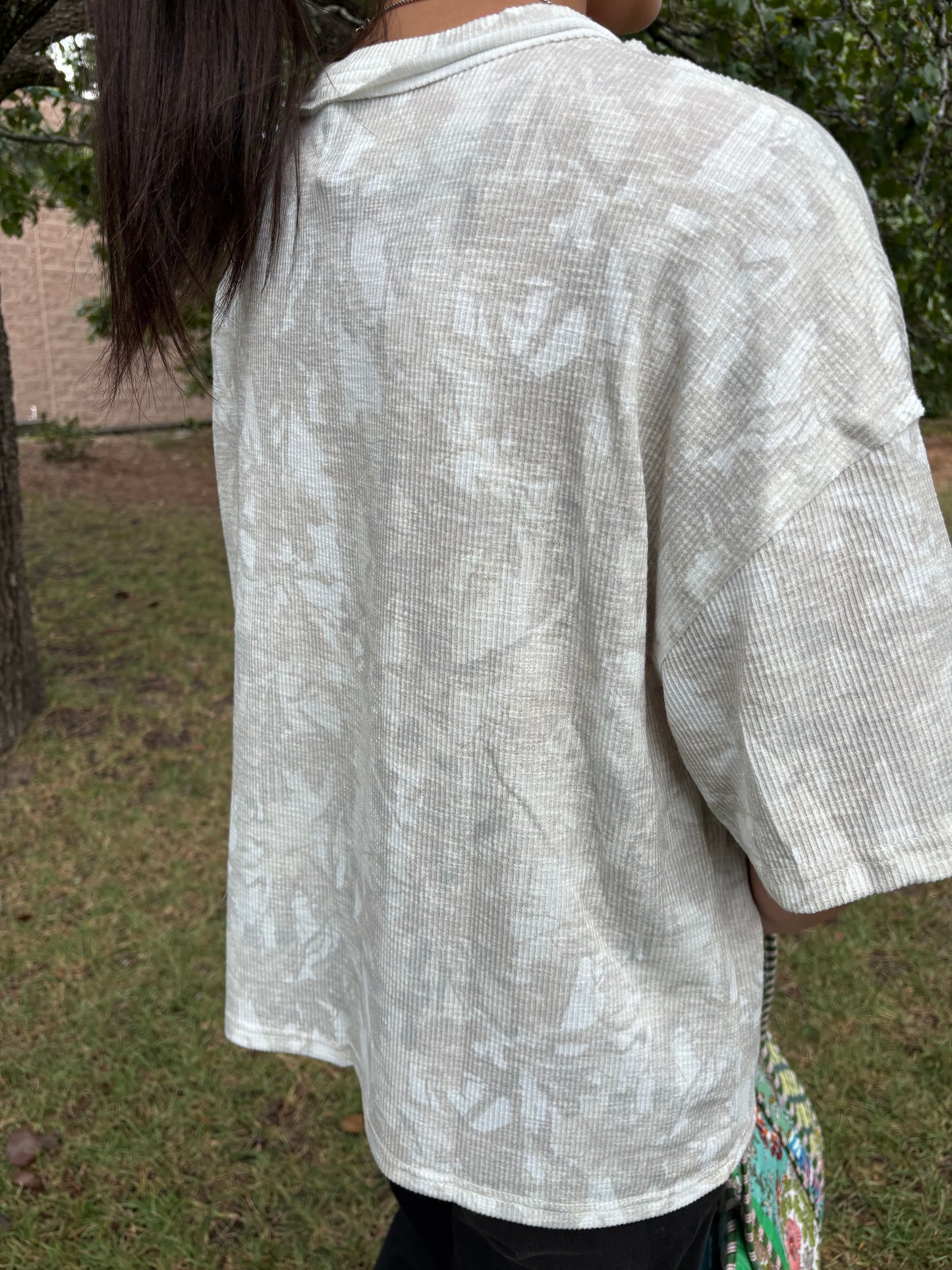 Camo Ribbed Oversized Tee