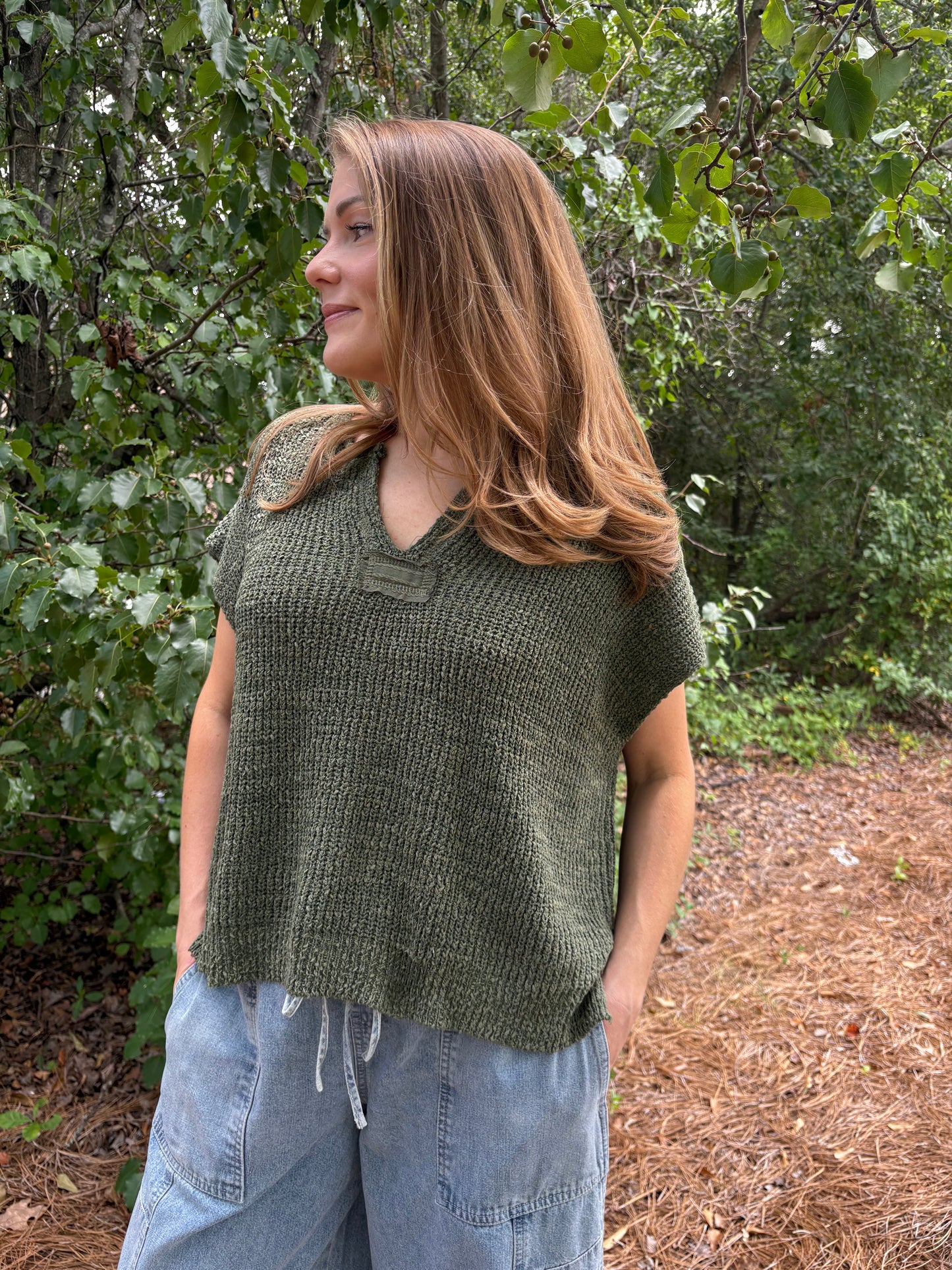 Jules Olive Sweater Top