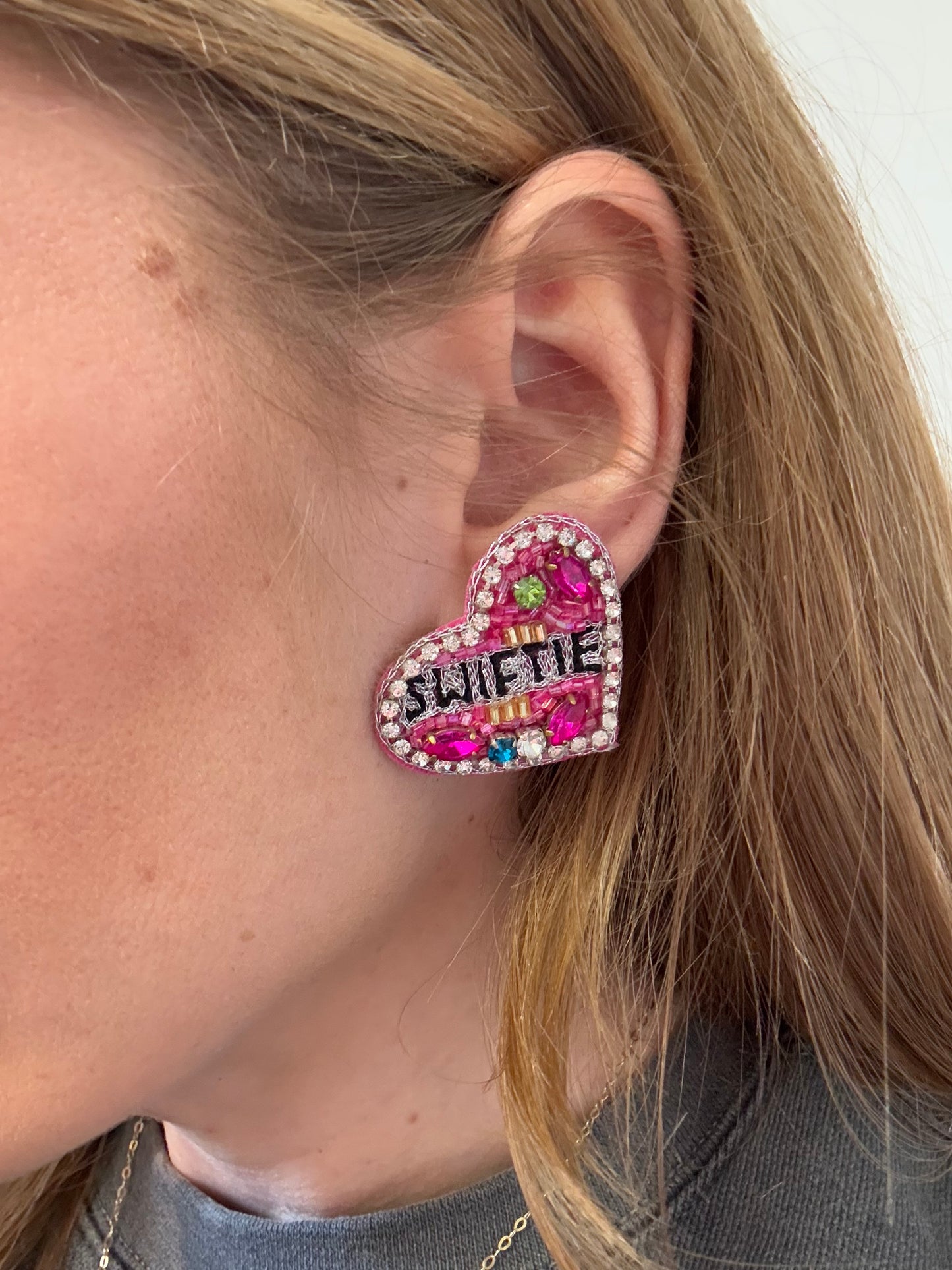 Pink Beaded Studs