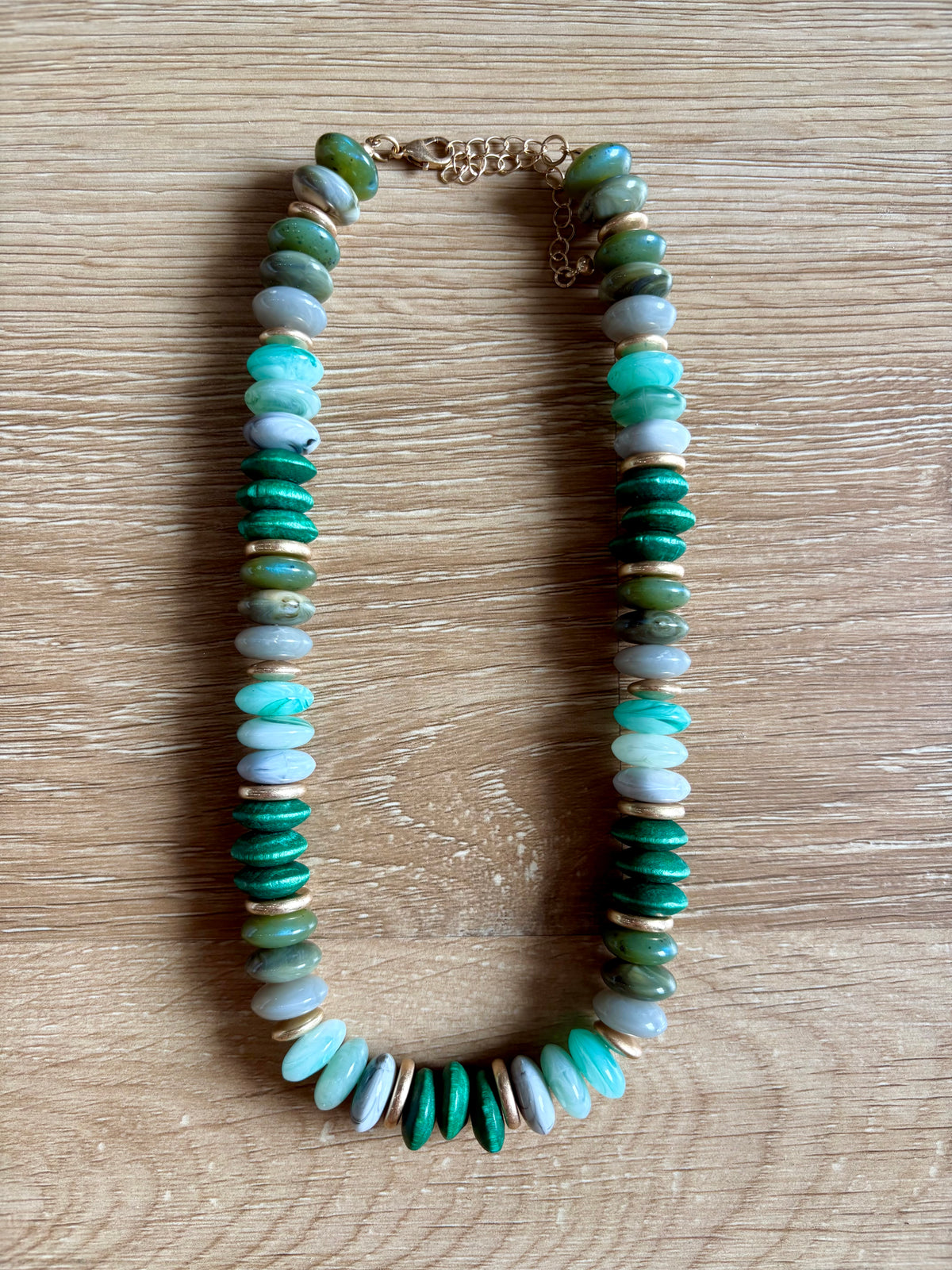 Green Teal Statement Necklace