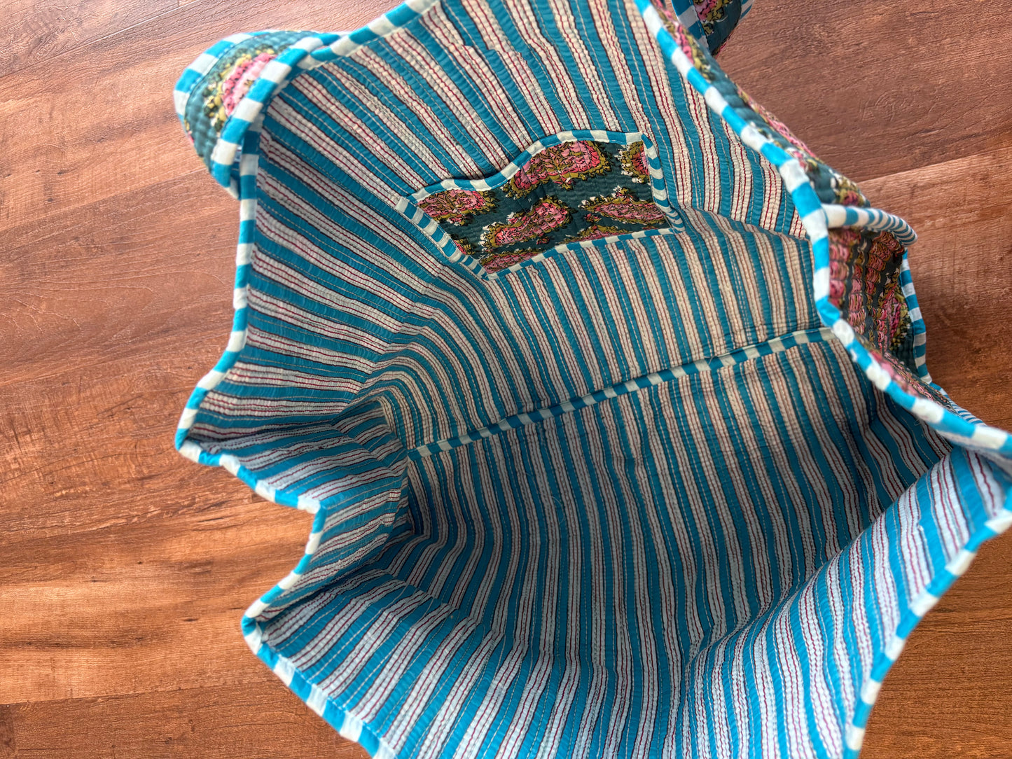 Teal Quilted Tote