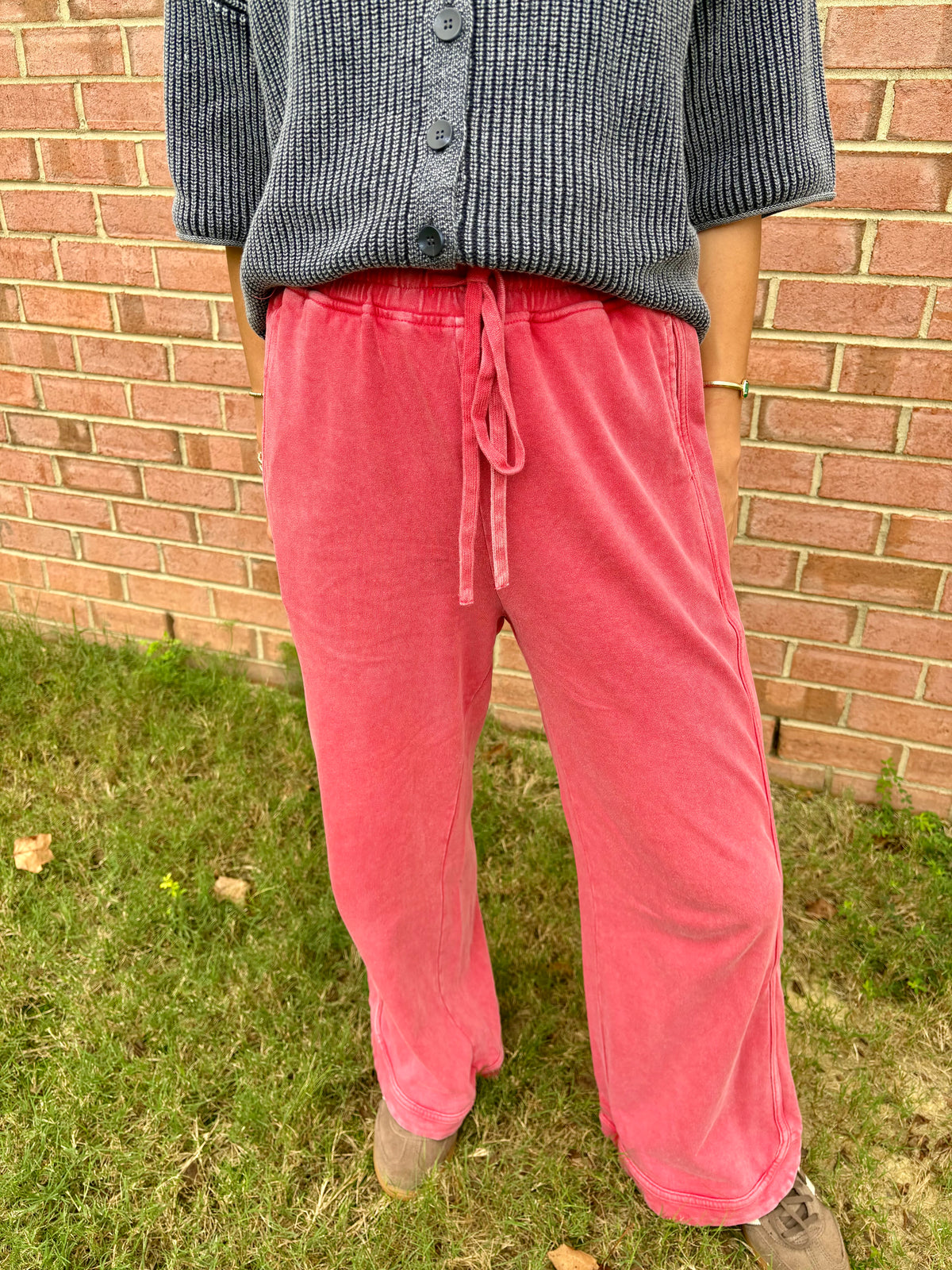 Red Washed Pants