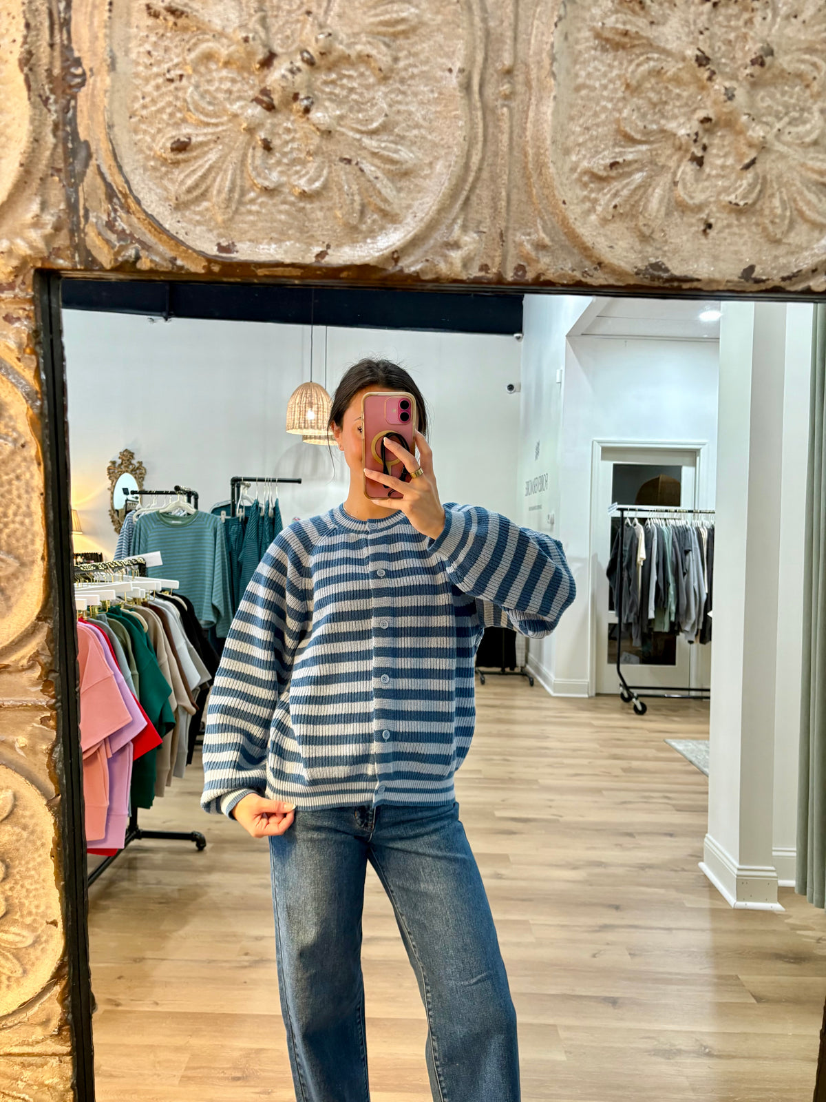 Shades of Blue Striped Cardigan