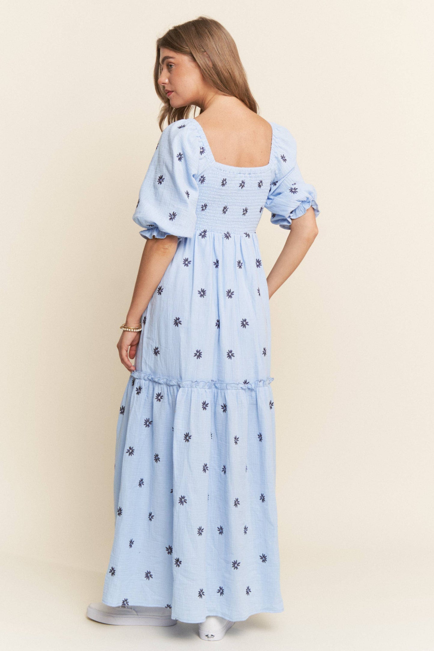 Bailey Blue Embroidered Maxi Dress