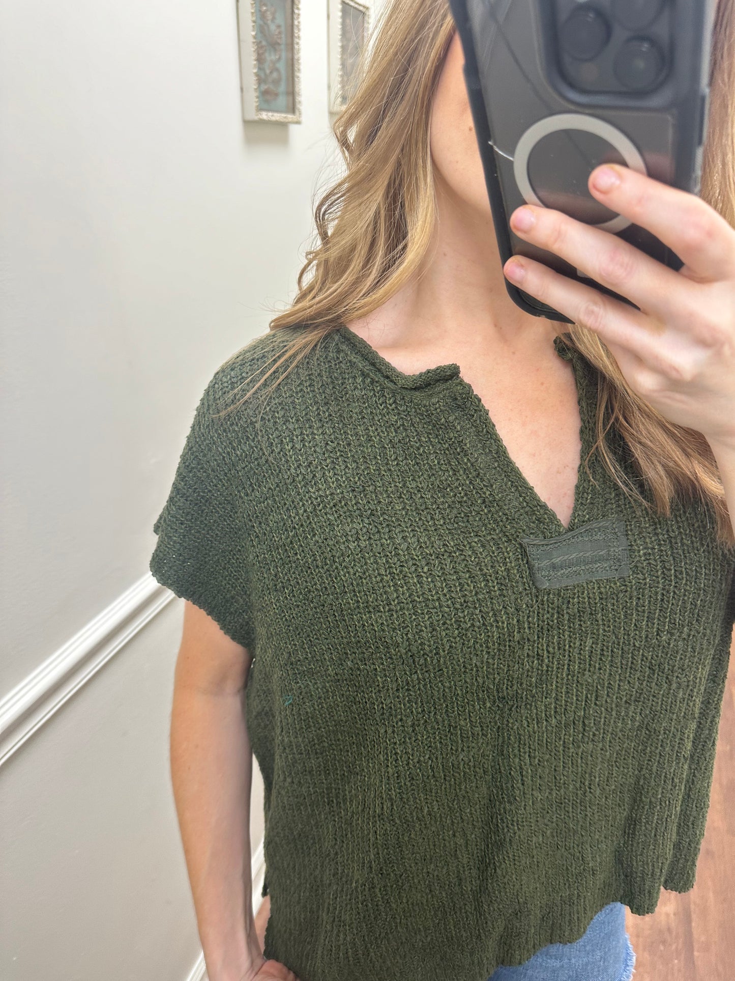 Jules Dark Olive Sweater Top