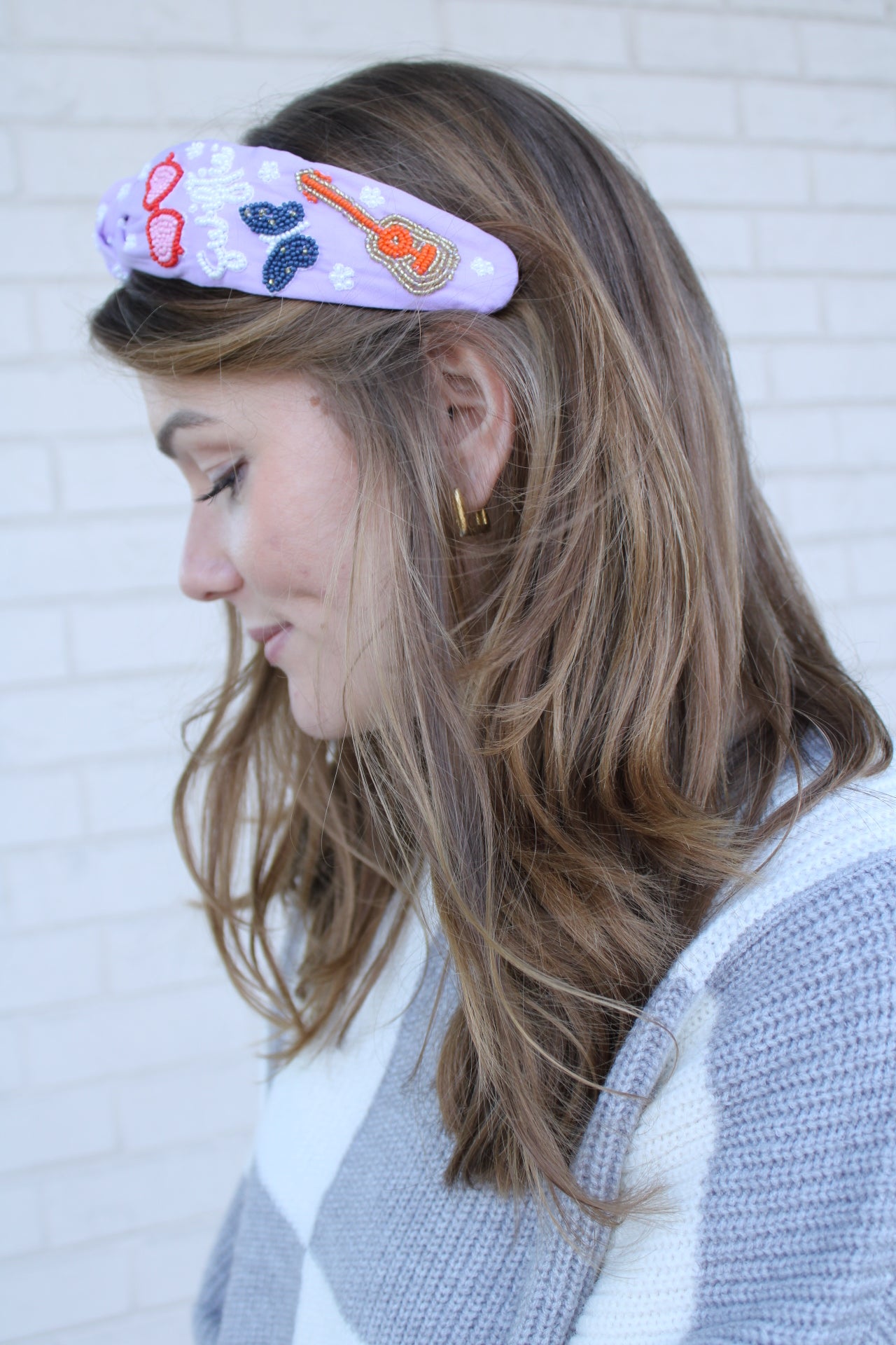 Purple Beaded Headband