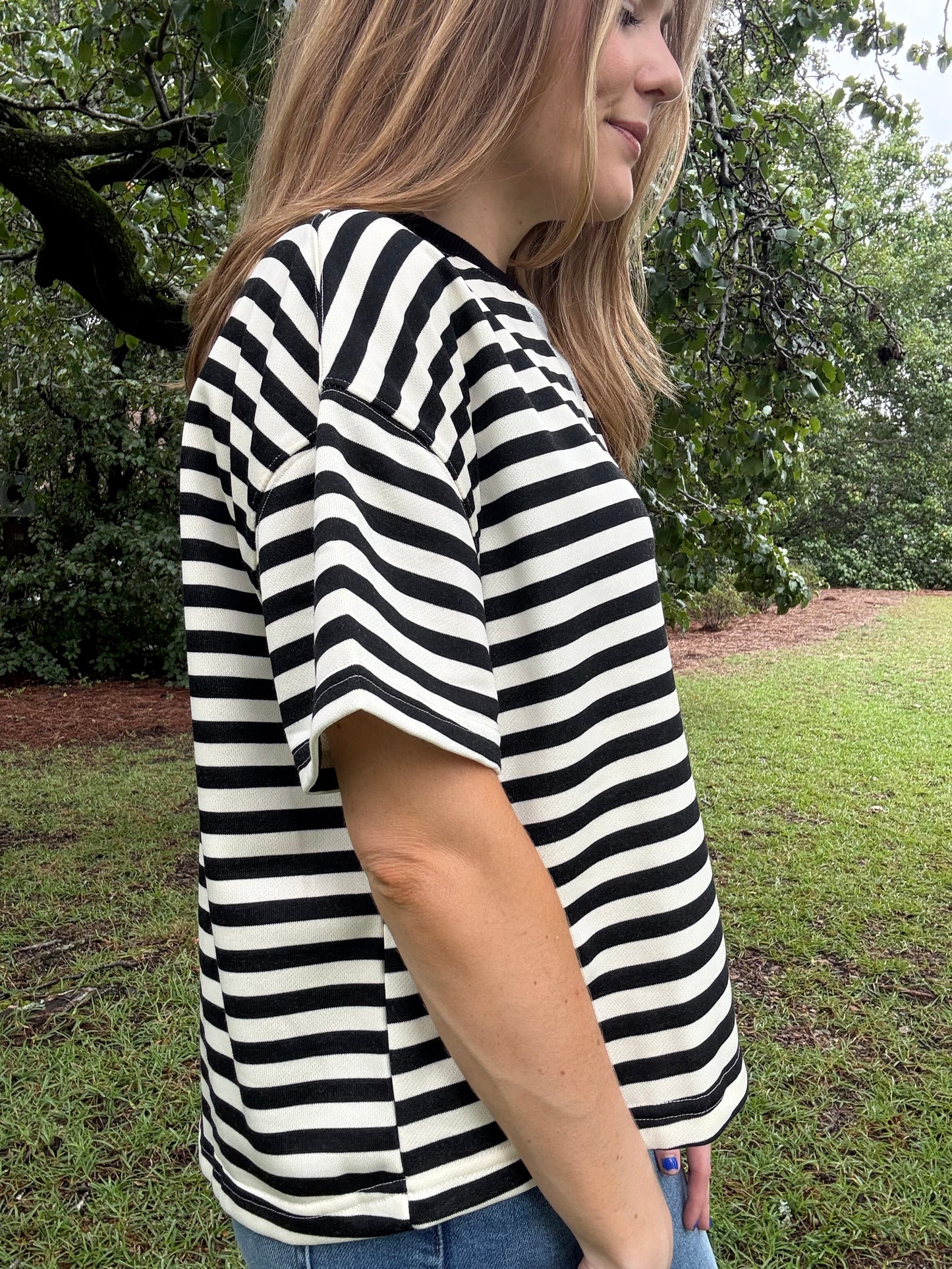 Brooke Striped Terry Top