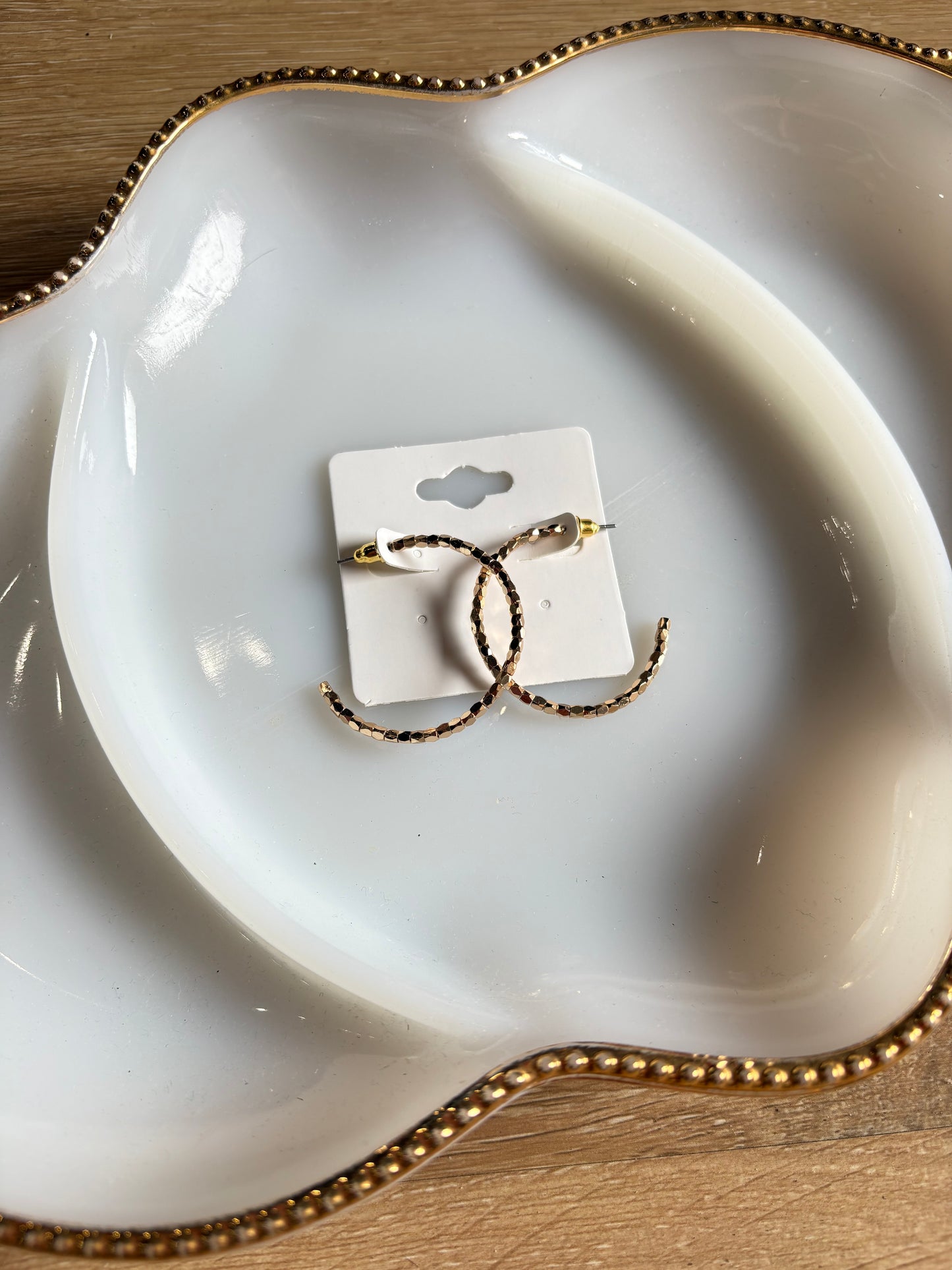 Beaded Gold Hoop Earrings