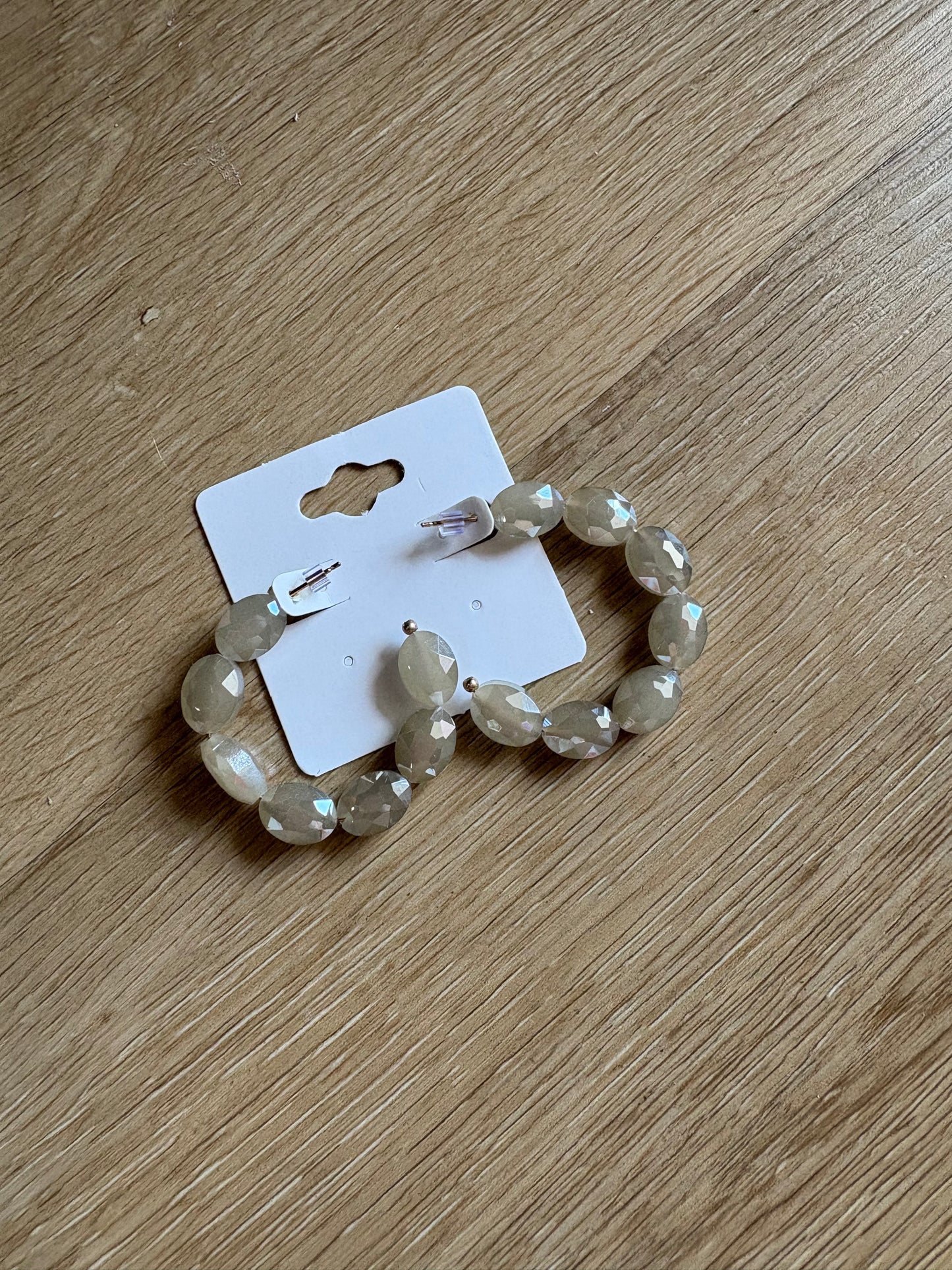 Maddie Champagne Beaded Hoops