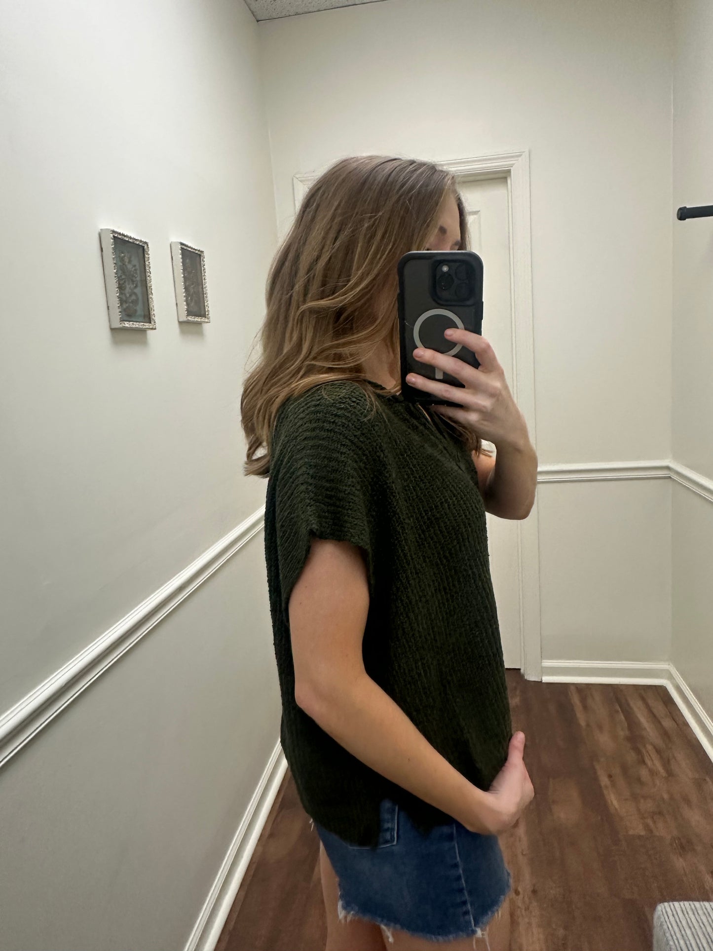 Jules Dark Olive Sweater Top