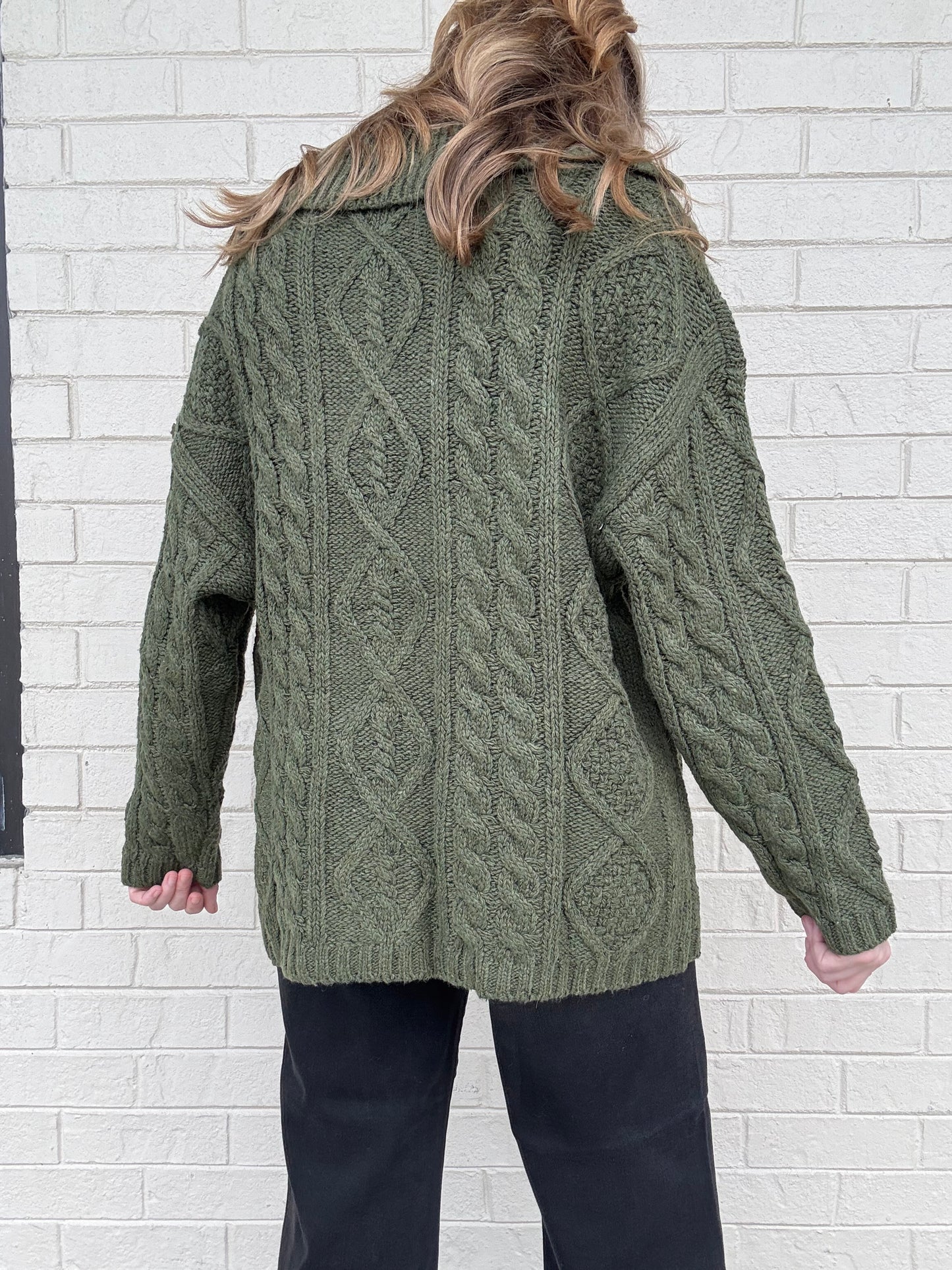 Clara Oversized Olive Cardigan