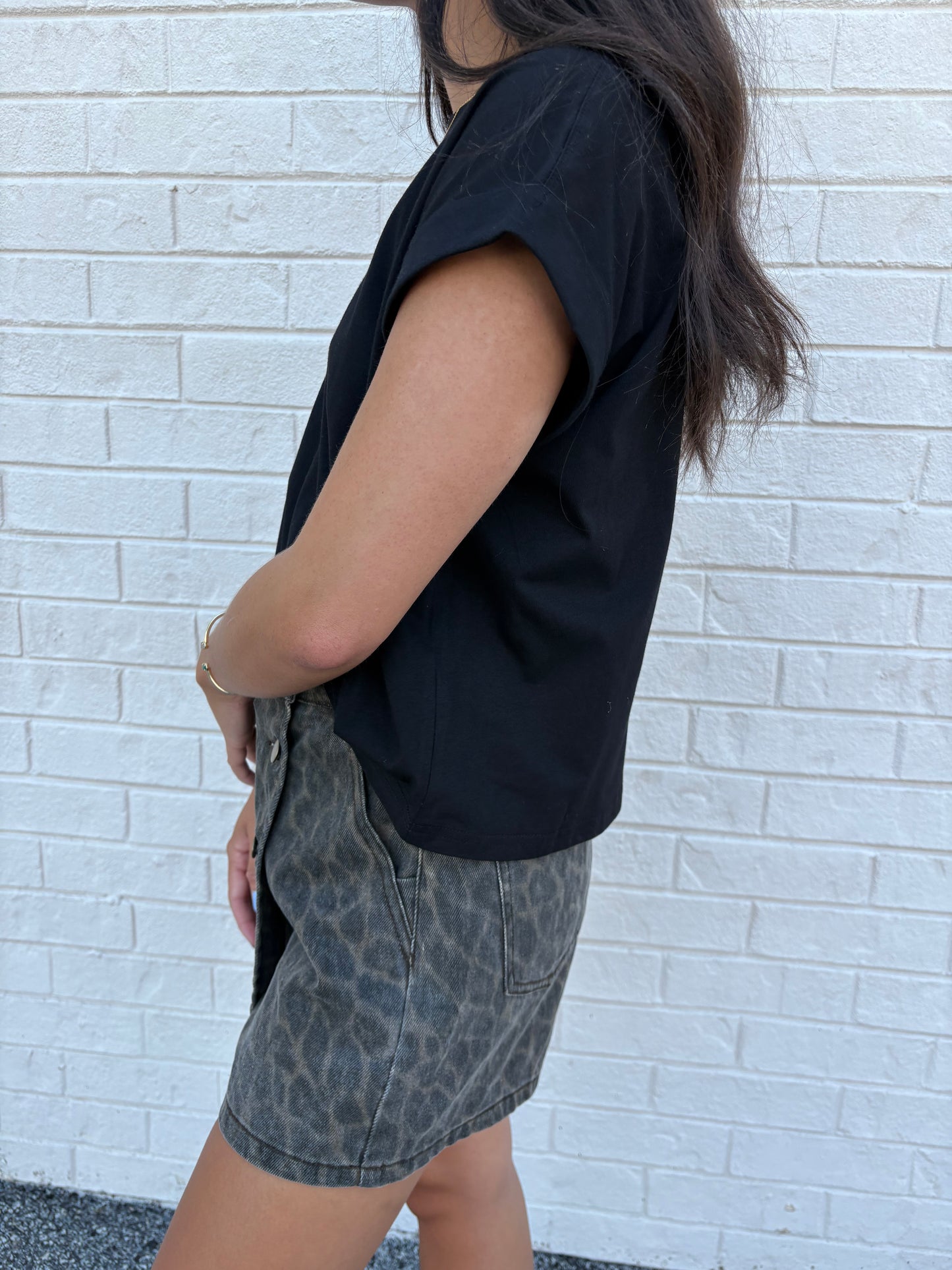 Leopard Denim Skort