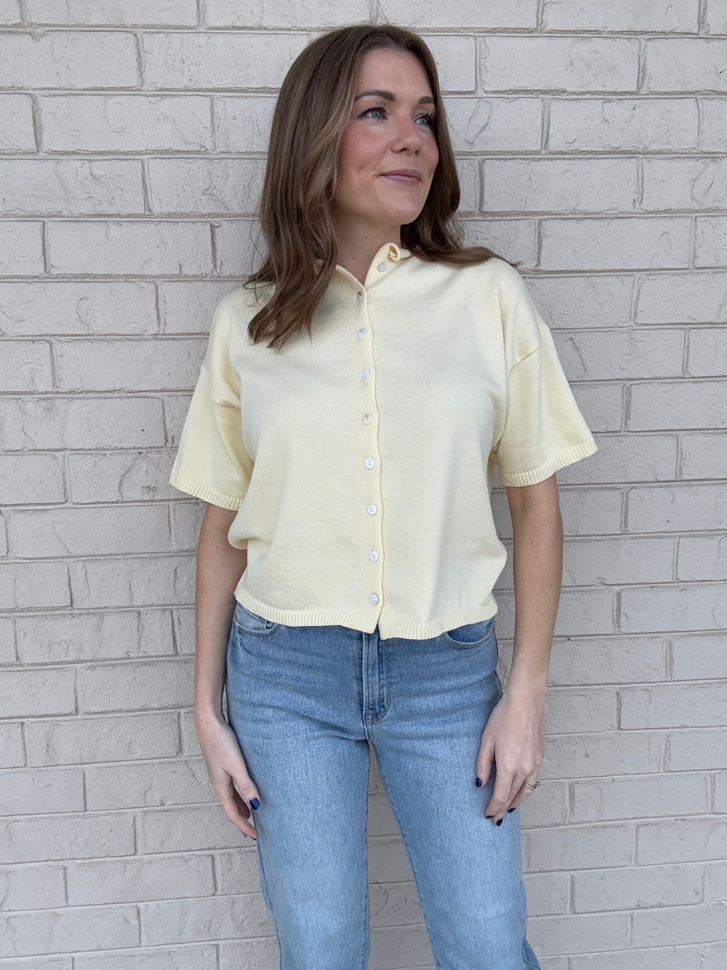 Logan Butter Yellow Cardigan
