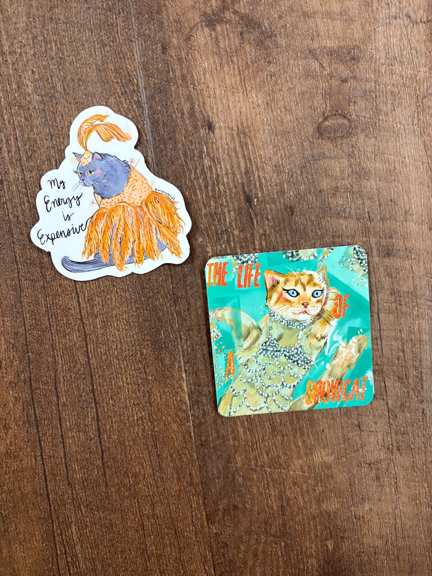 Showgirl Cat Stickers