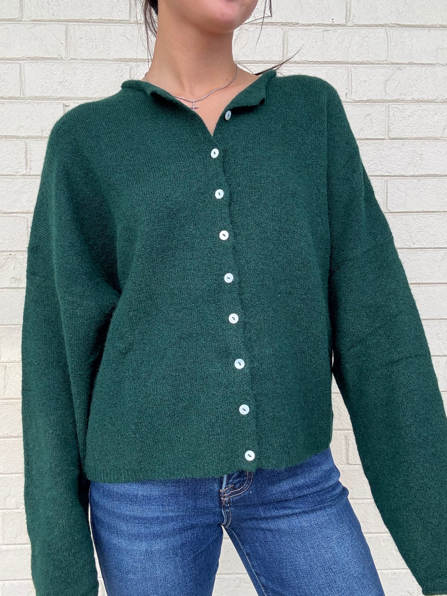 Forest Green Piper Cardigan