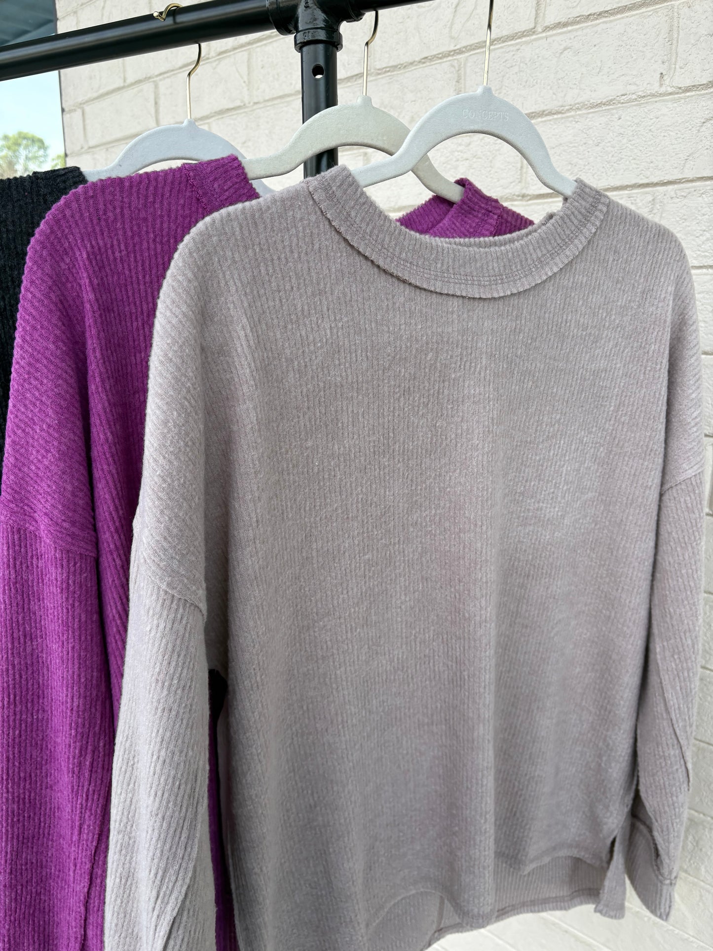 Teddy Ribbed Hacci Sweaters