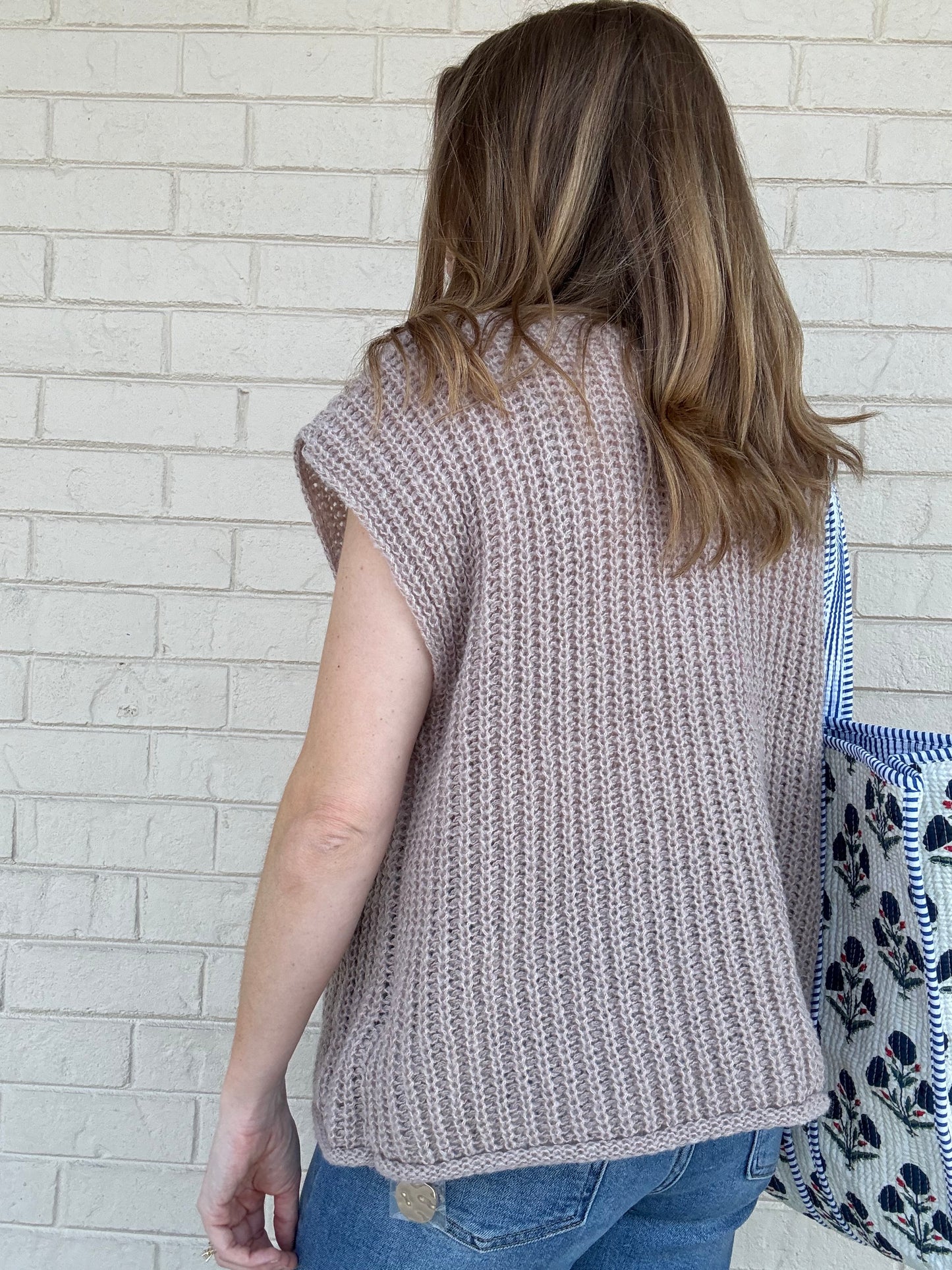 Marcy Mocha Button Sweater Vest