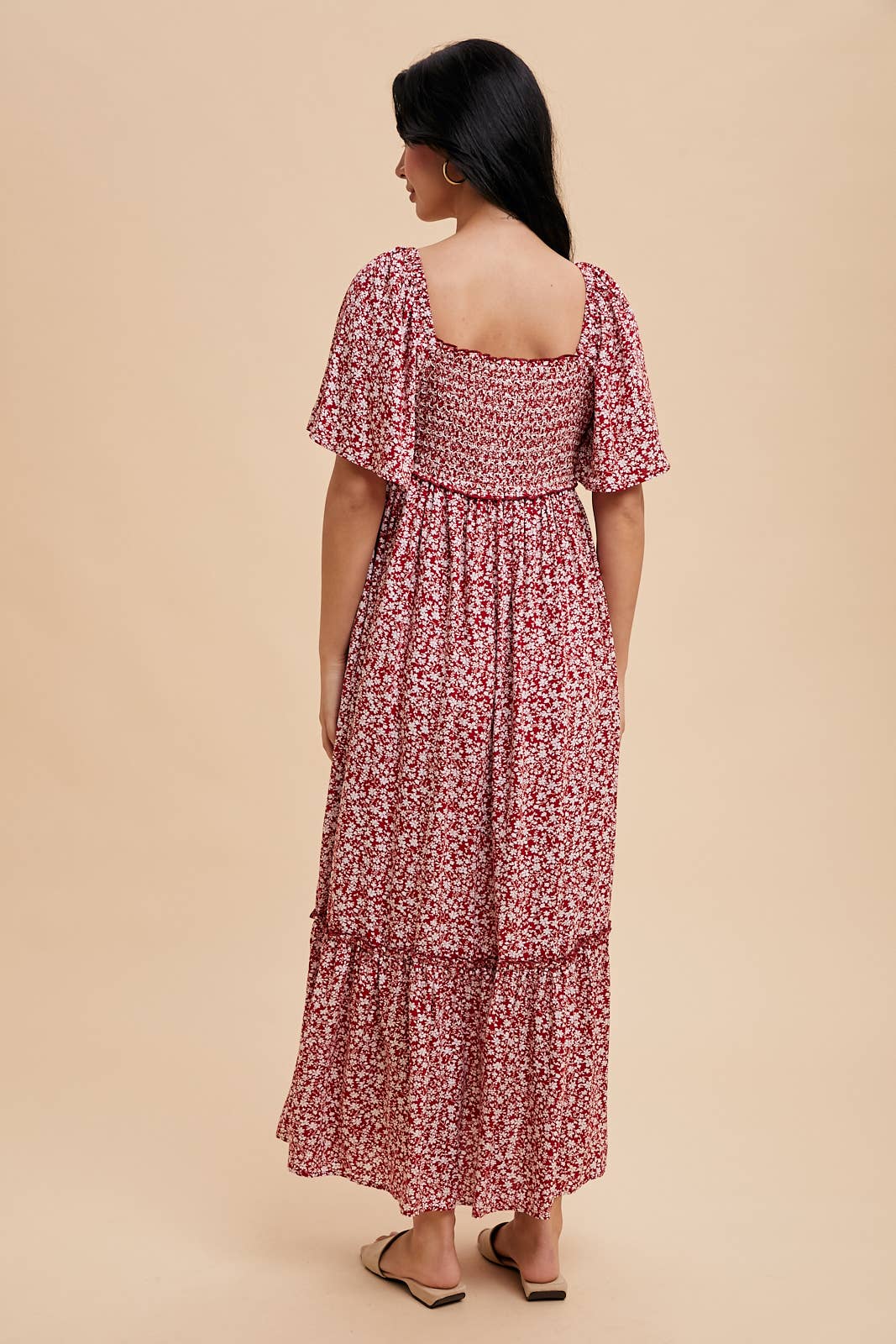 Redwood Flutter Sleeve Maxi Dress