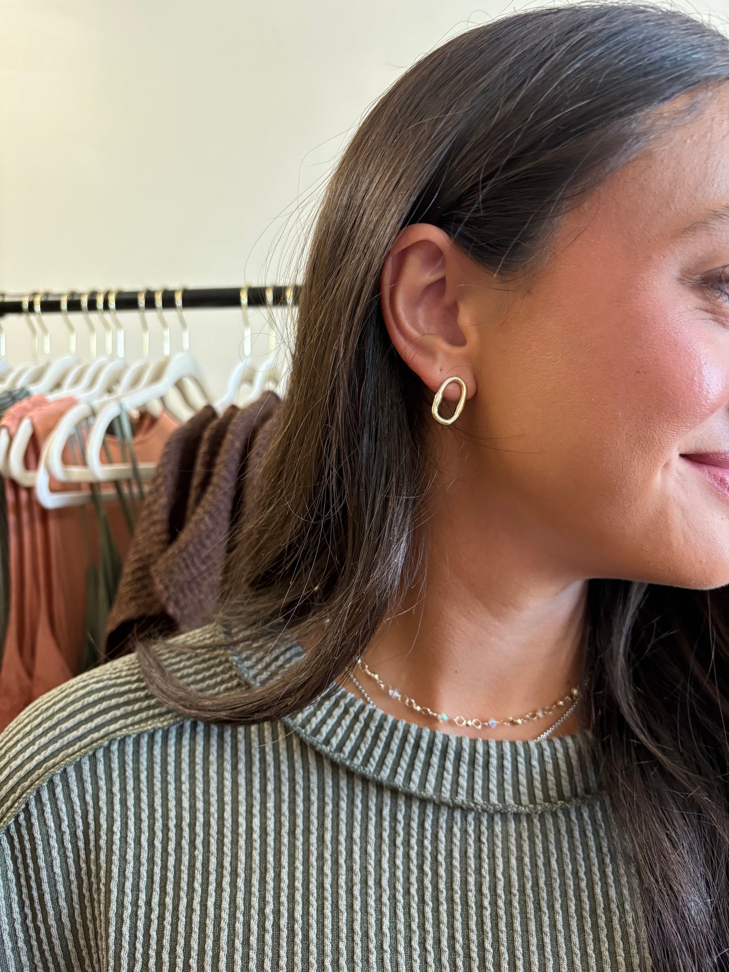 Ellips Round Stud Earrings