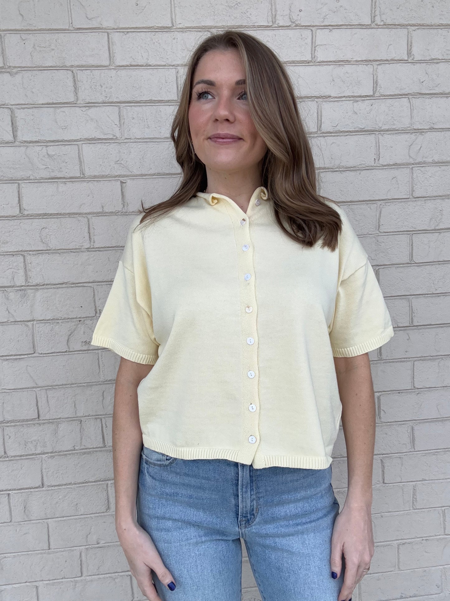Logan Butter Yellow Cardigan