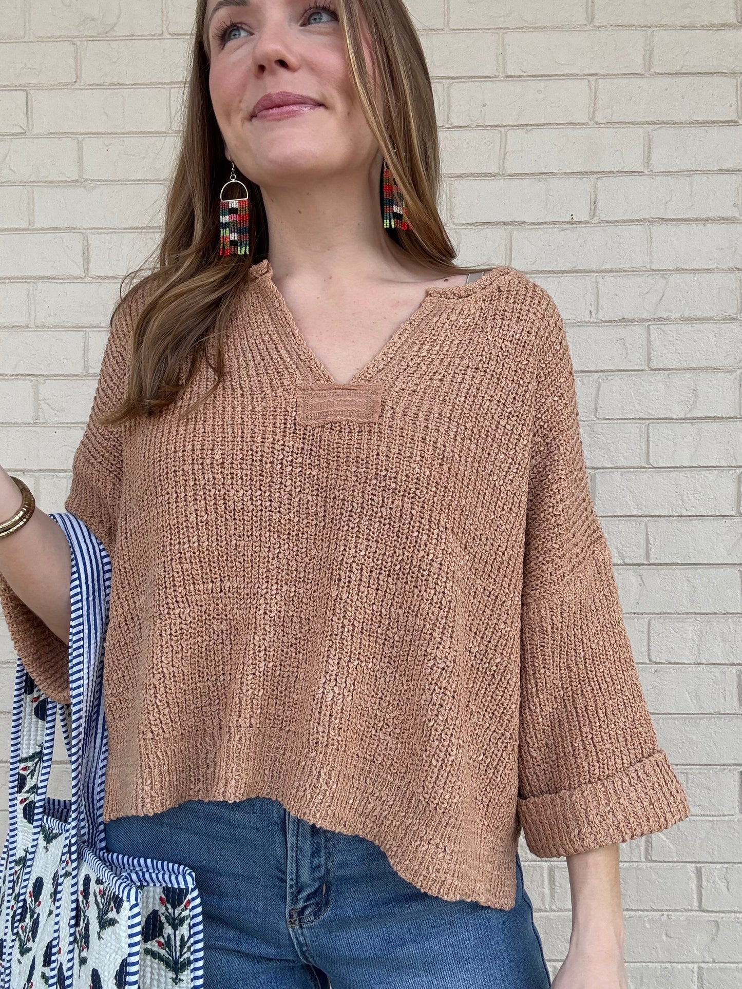 Wren Tan Sweater Top