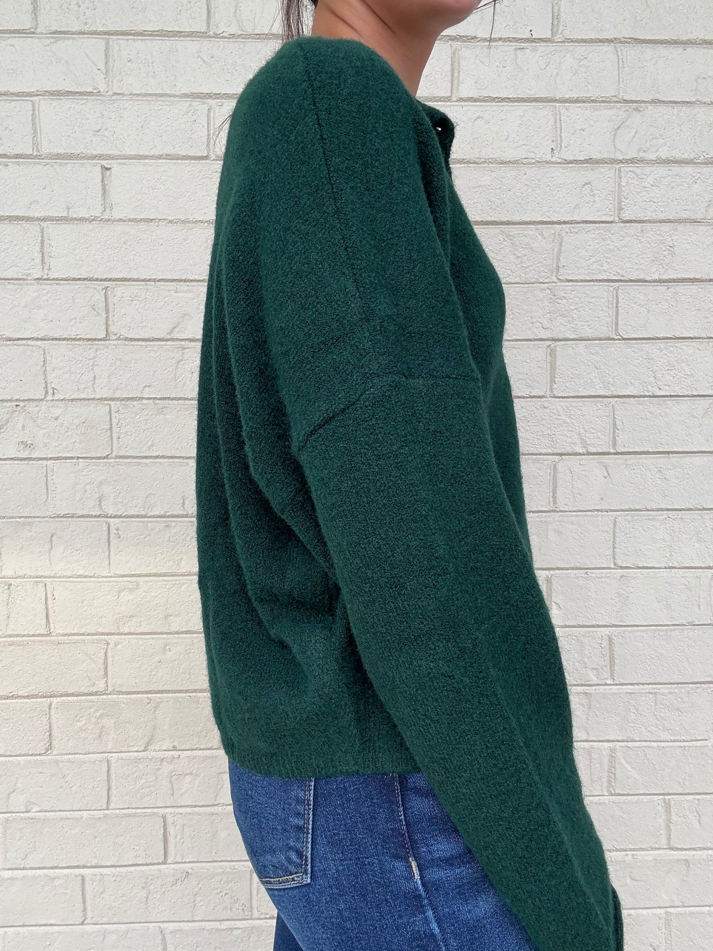 Forest Green Piper Cardigan