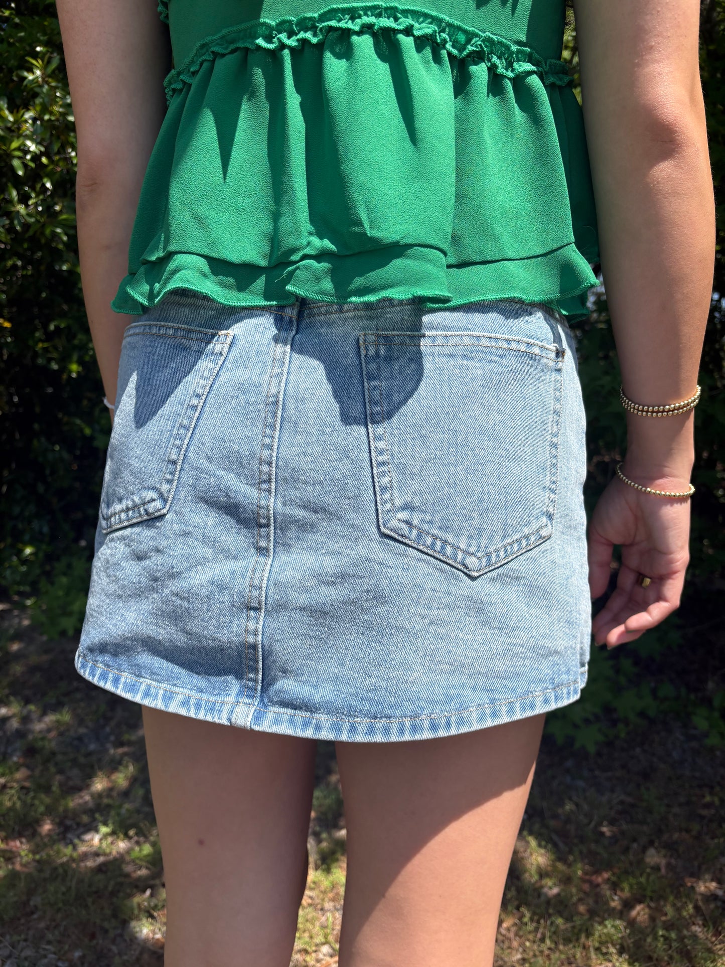 Criss Cross Denim Skort