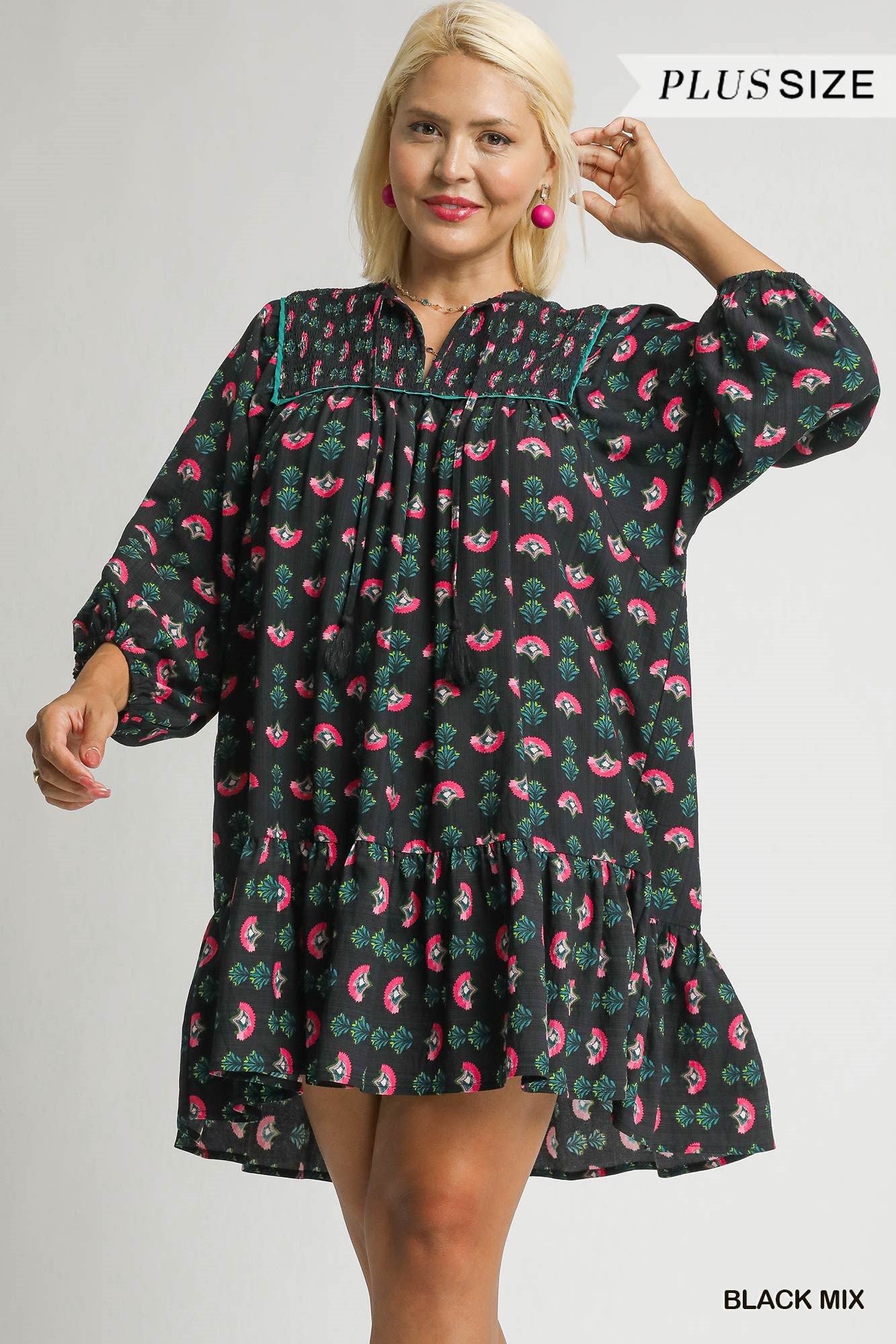 Kels Black Floral Mini Dress