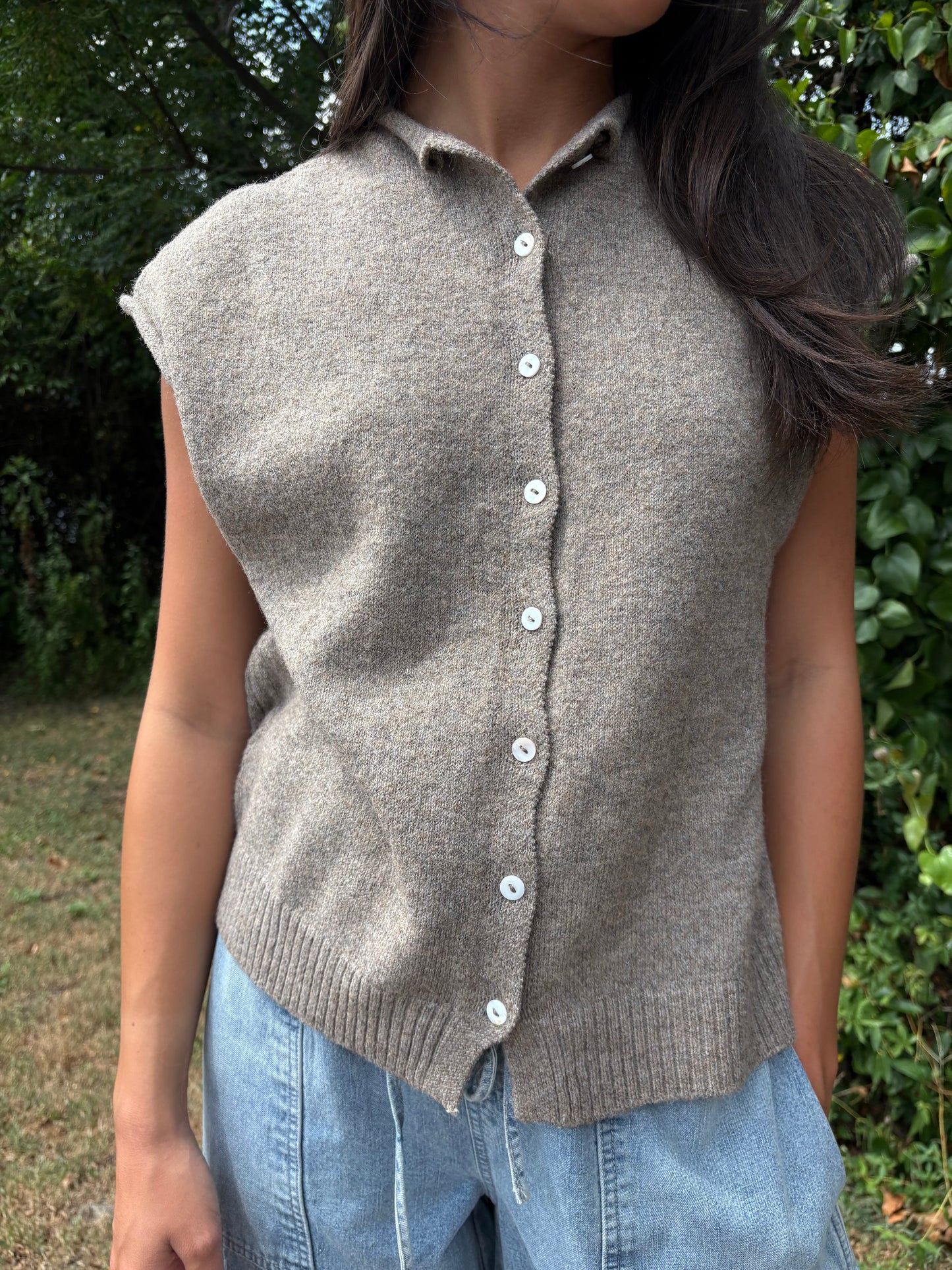 Piper Mocha Vest Cardigan