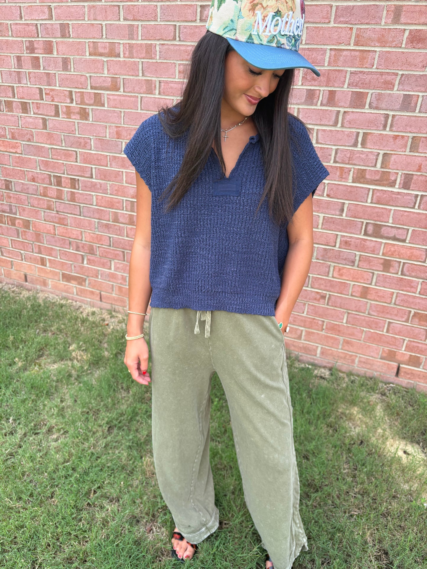 Olive Washed Pants