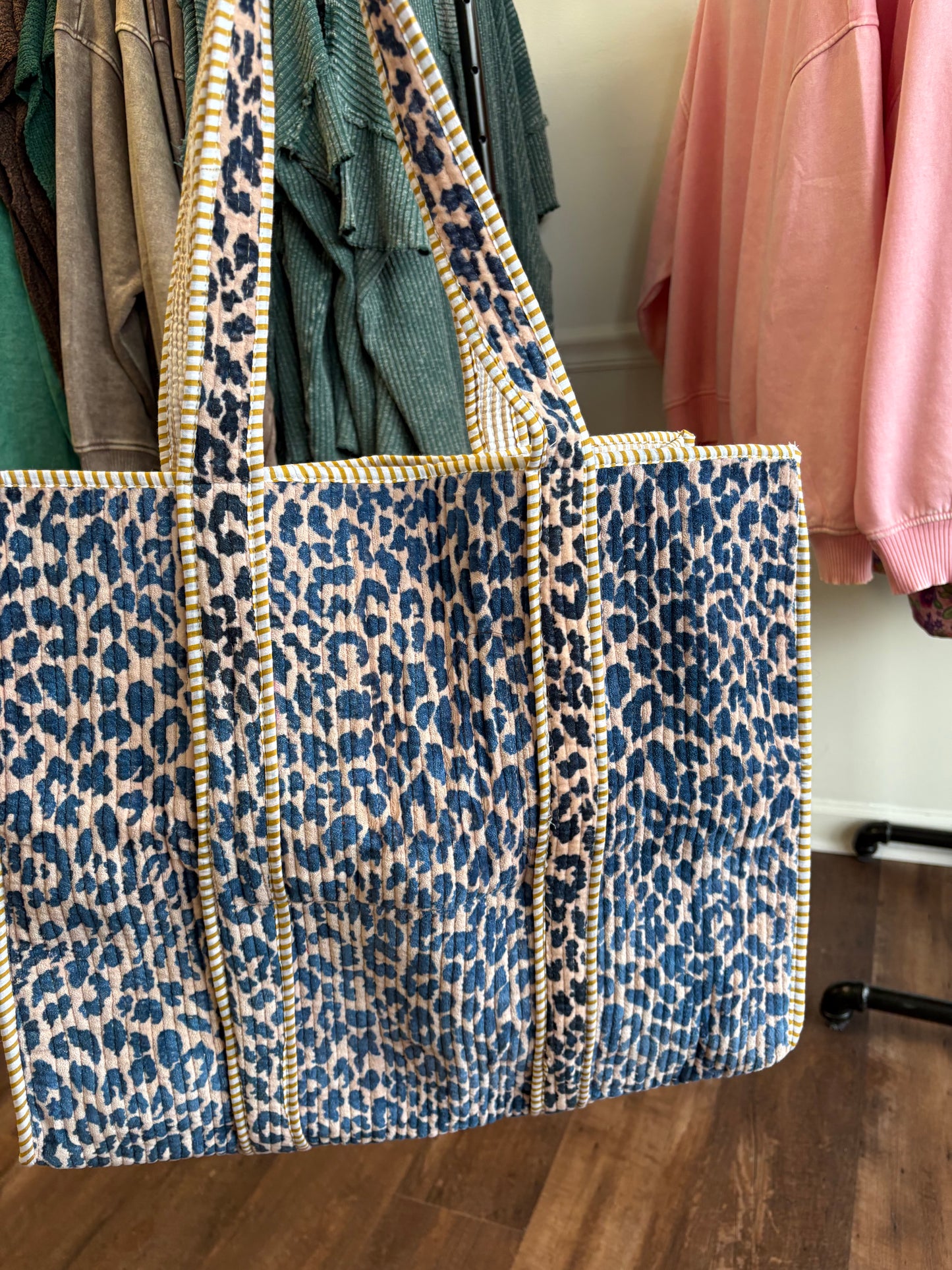 Leopard Quilted Tote Bag