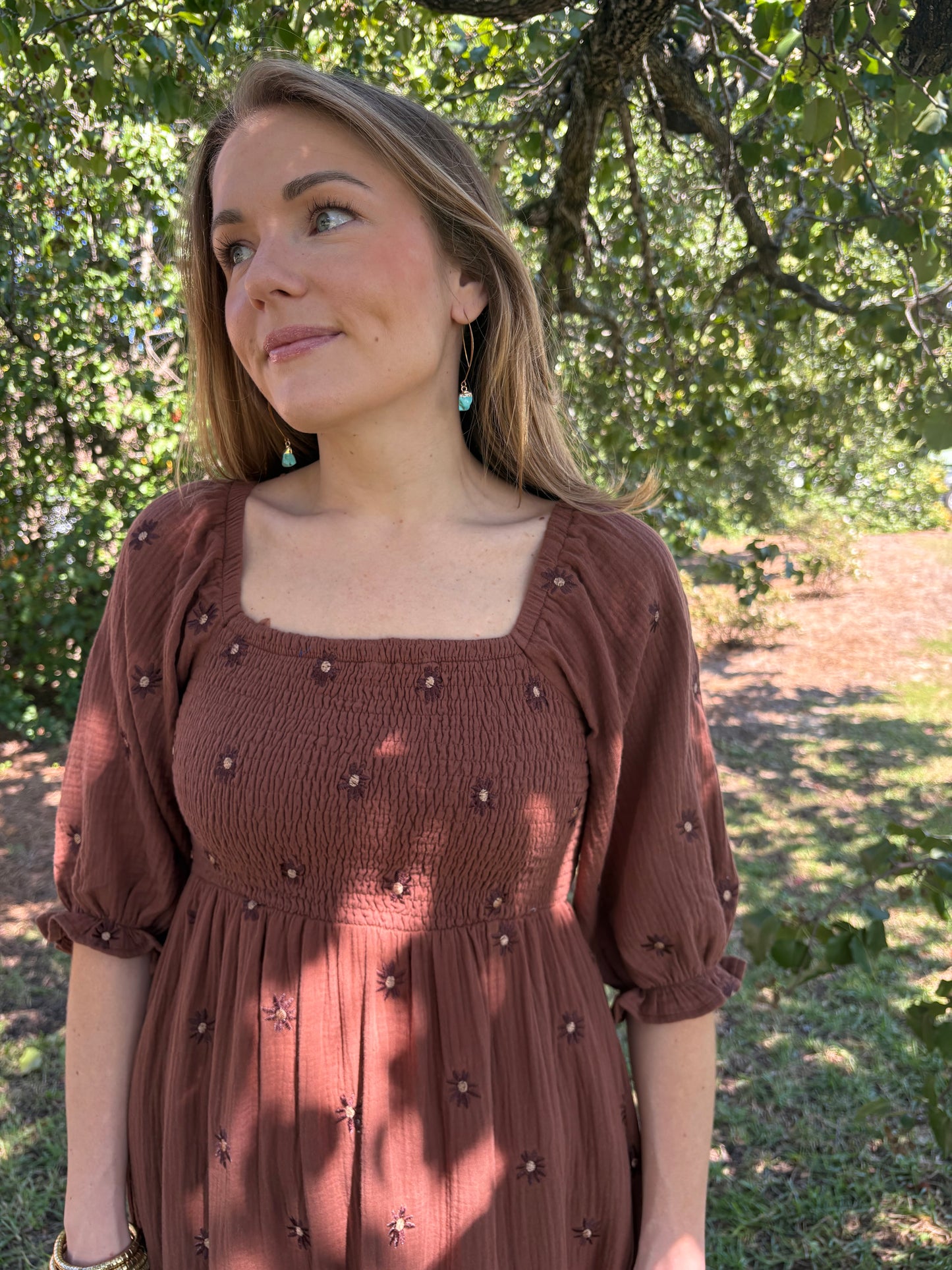 Bailey Chocolate Embroidered Maxi Dress