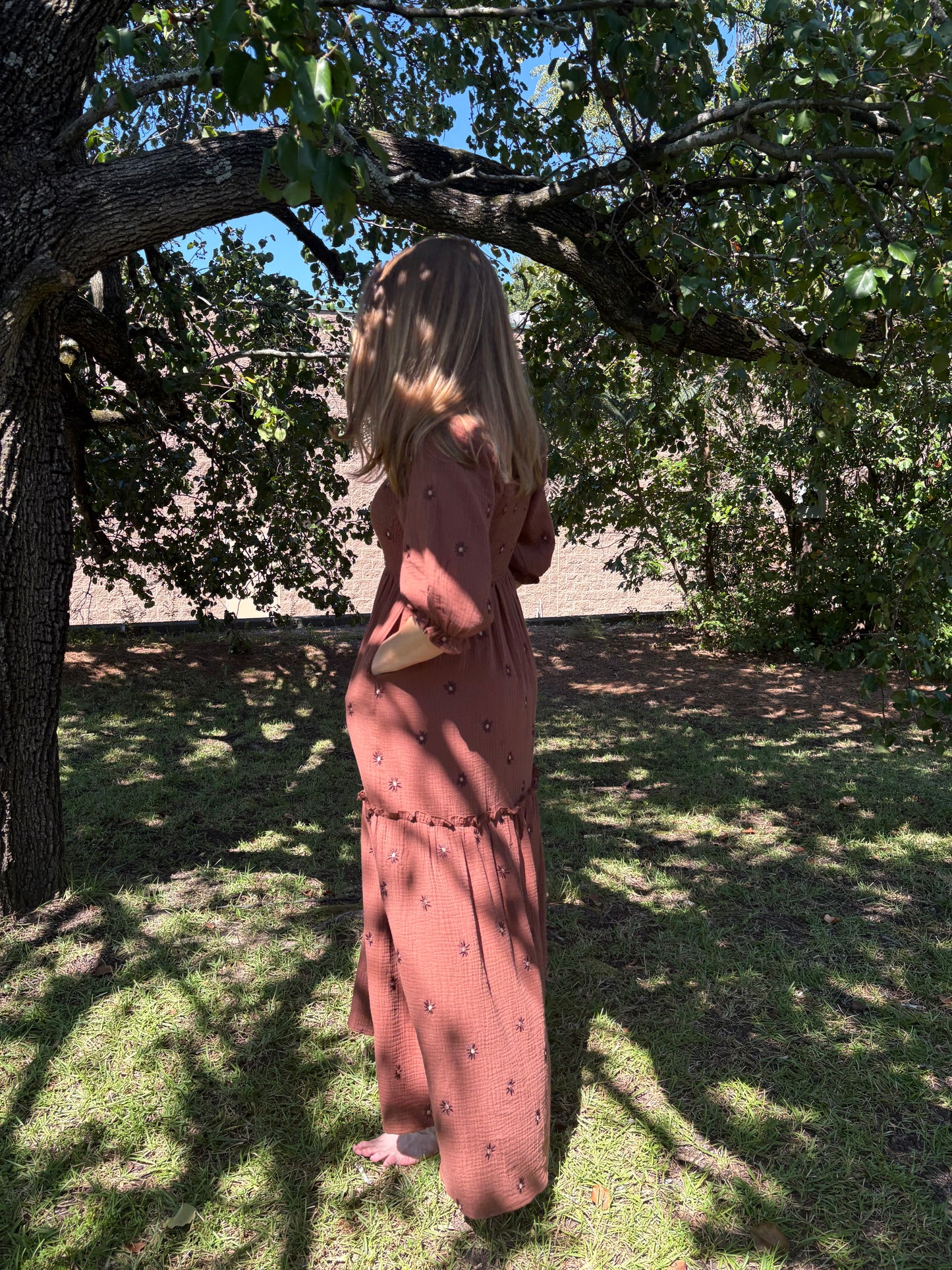 Bailey Chocolate Embroidered Maxi Dress