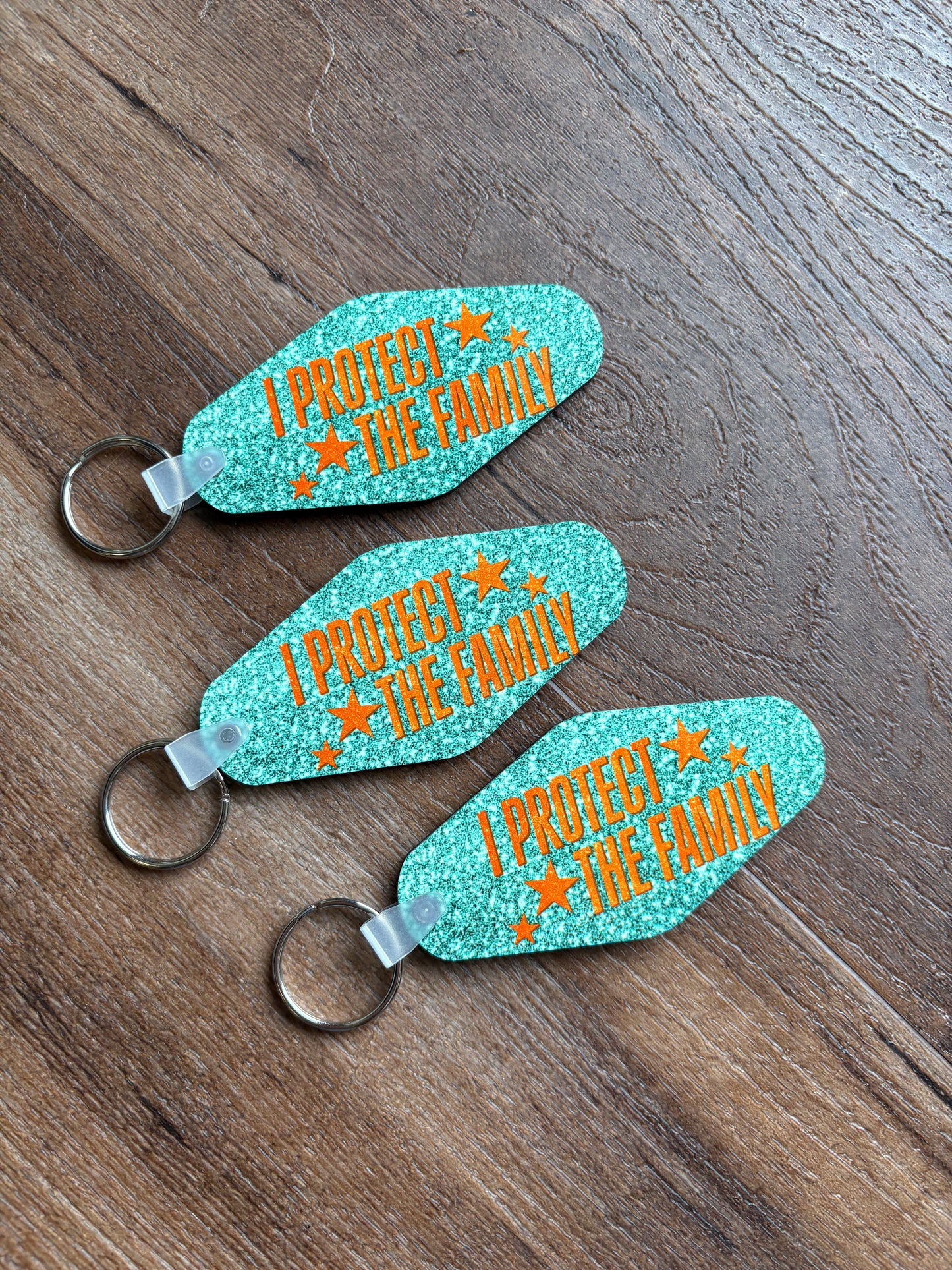 Motel Style Keychain, I Protect The Family