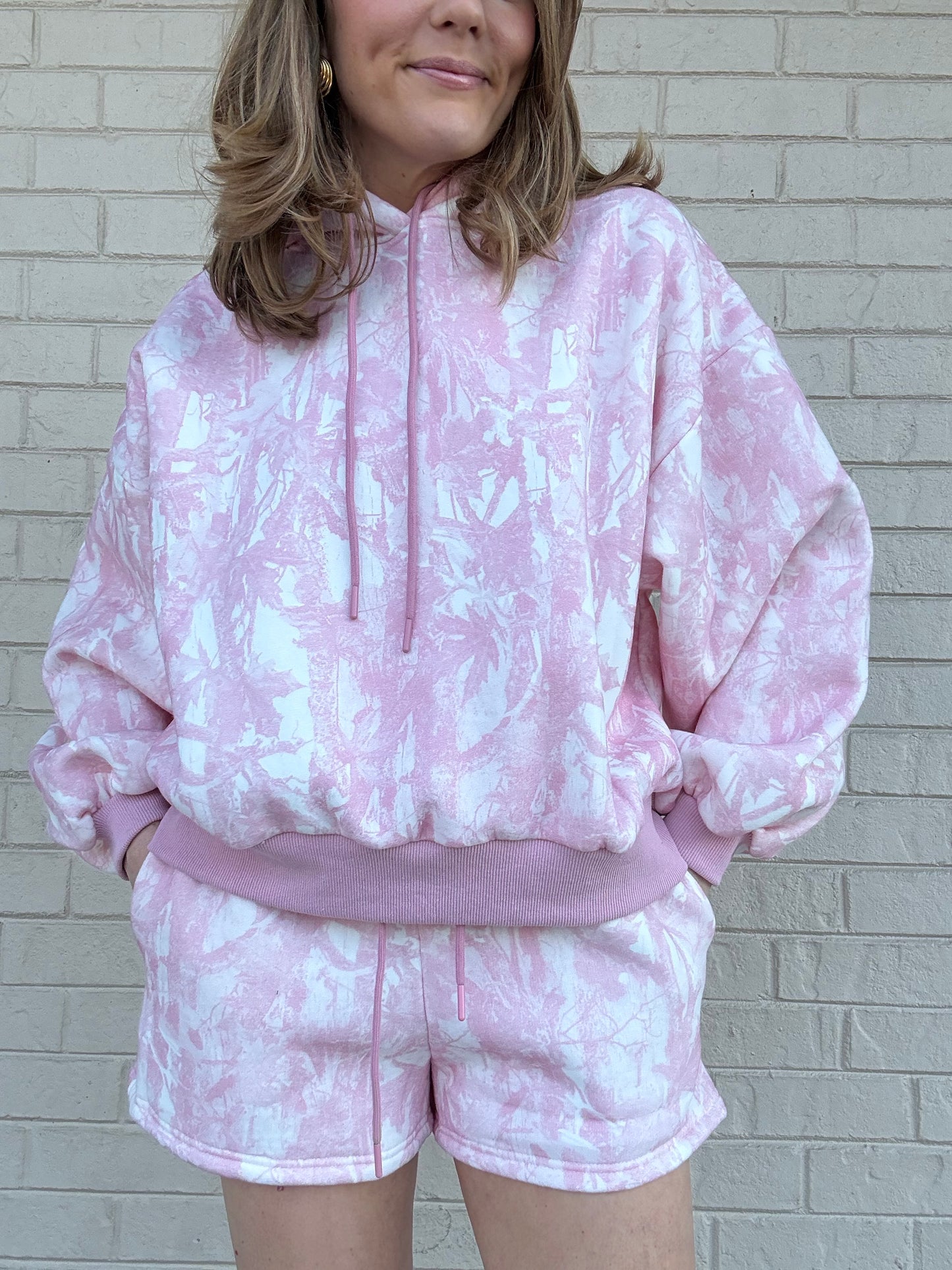 Pink Camo Hooded Matching Set