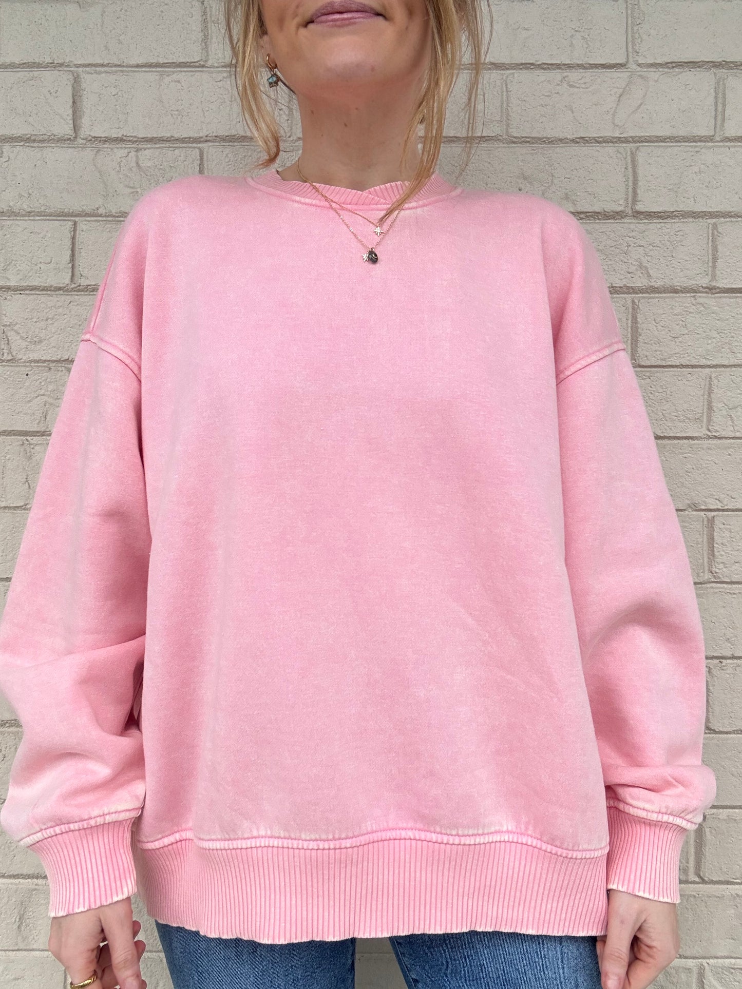 Nina Pink Washed Pullover