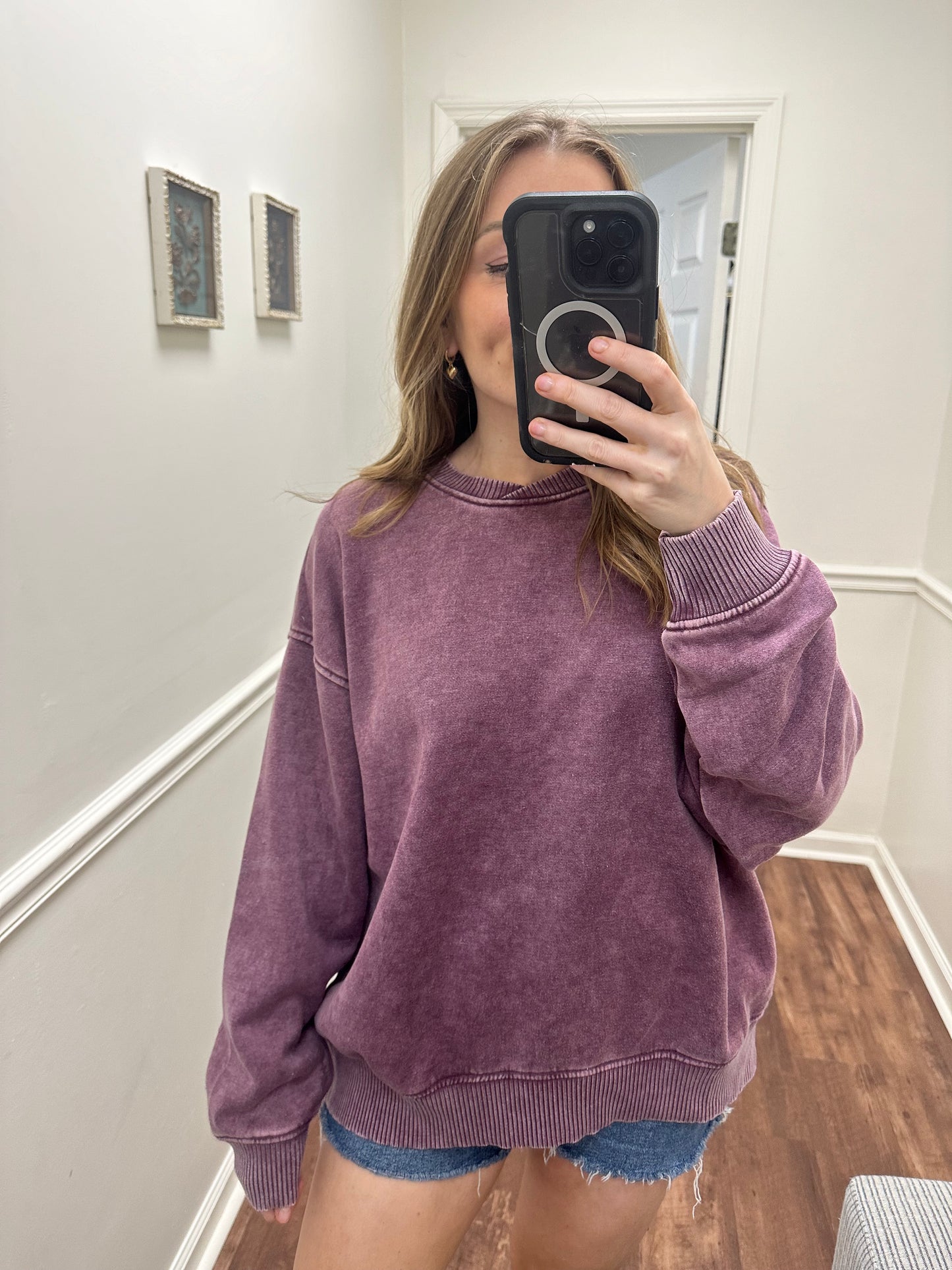 Nina Plum Washed Pullover
