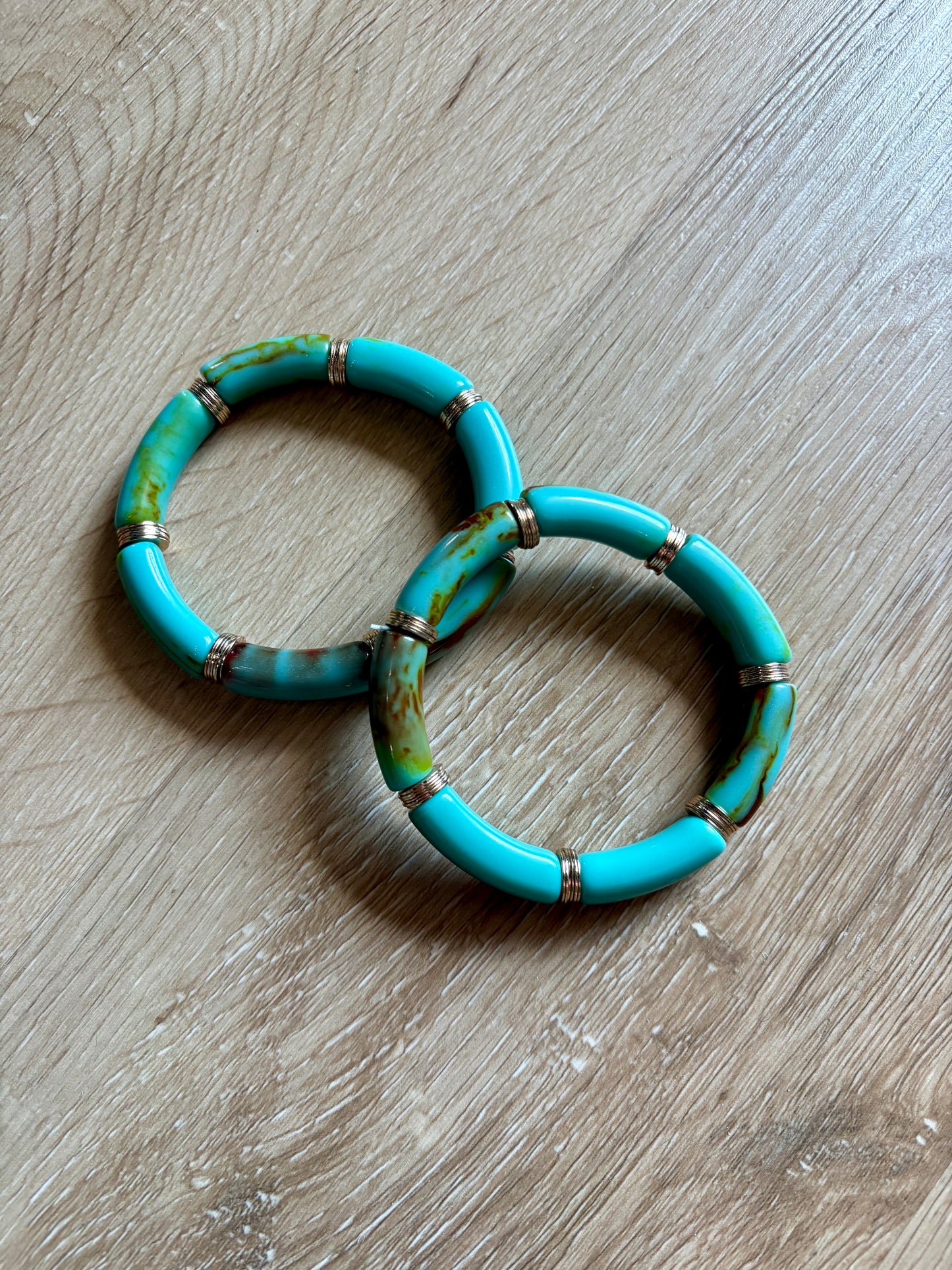 Turquoise Bamboo Stretch Bracelet