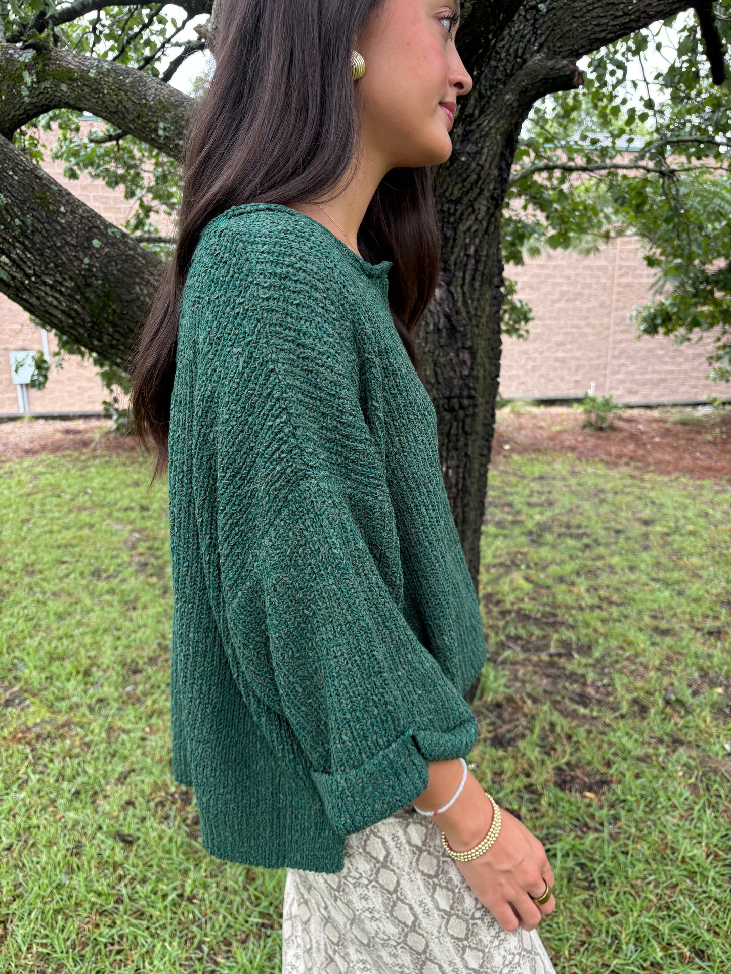 Wren Emerald Green Sweater Top