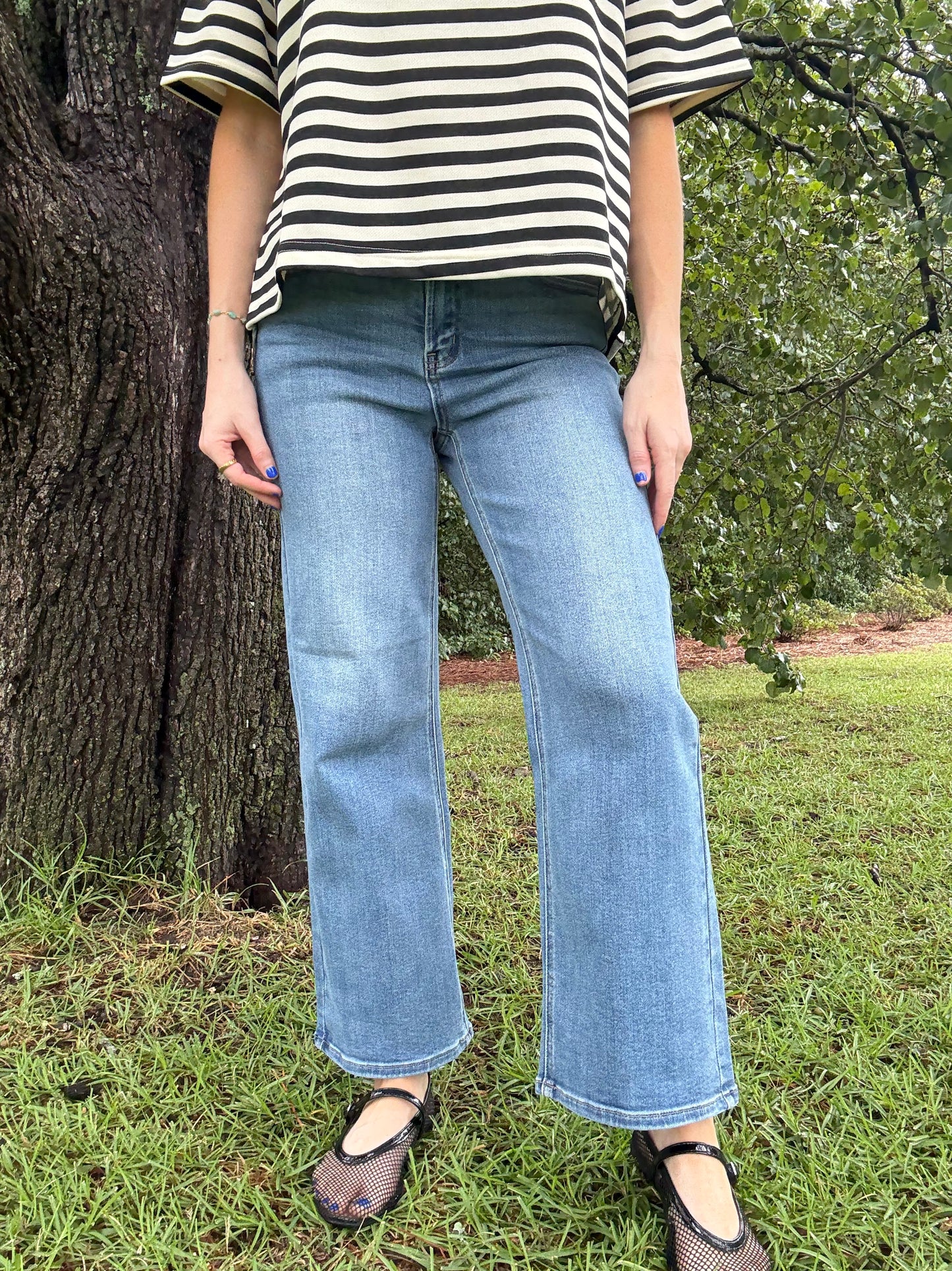 Slim Wide Leg Denim
