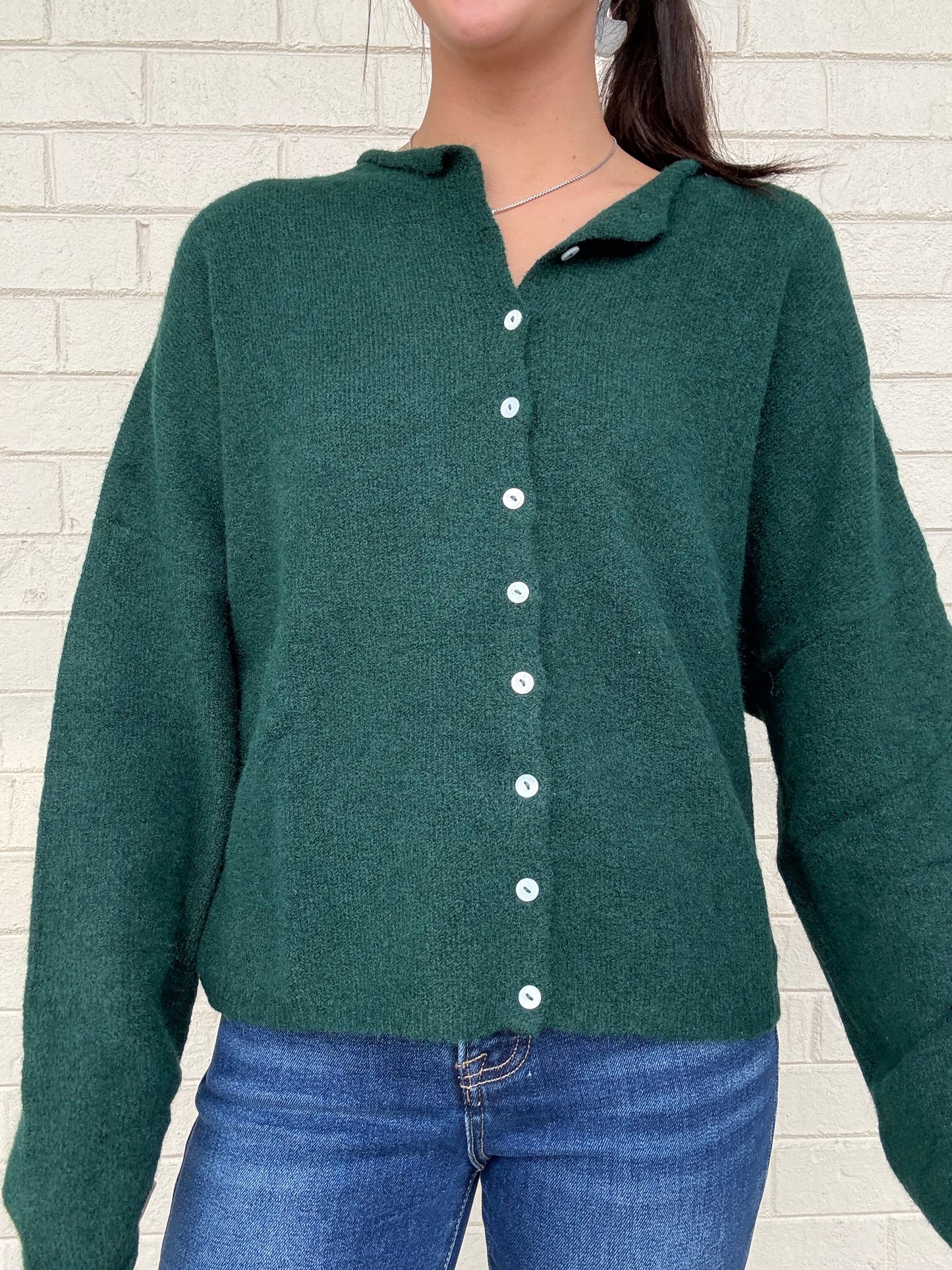 Forest Green Piper Cardigan
