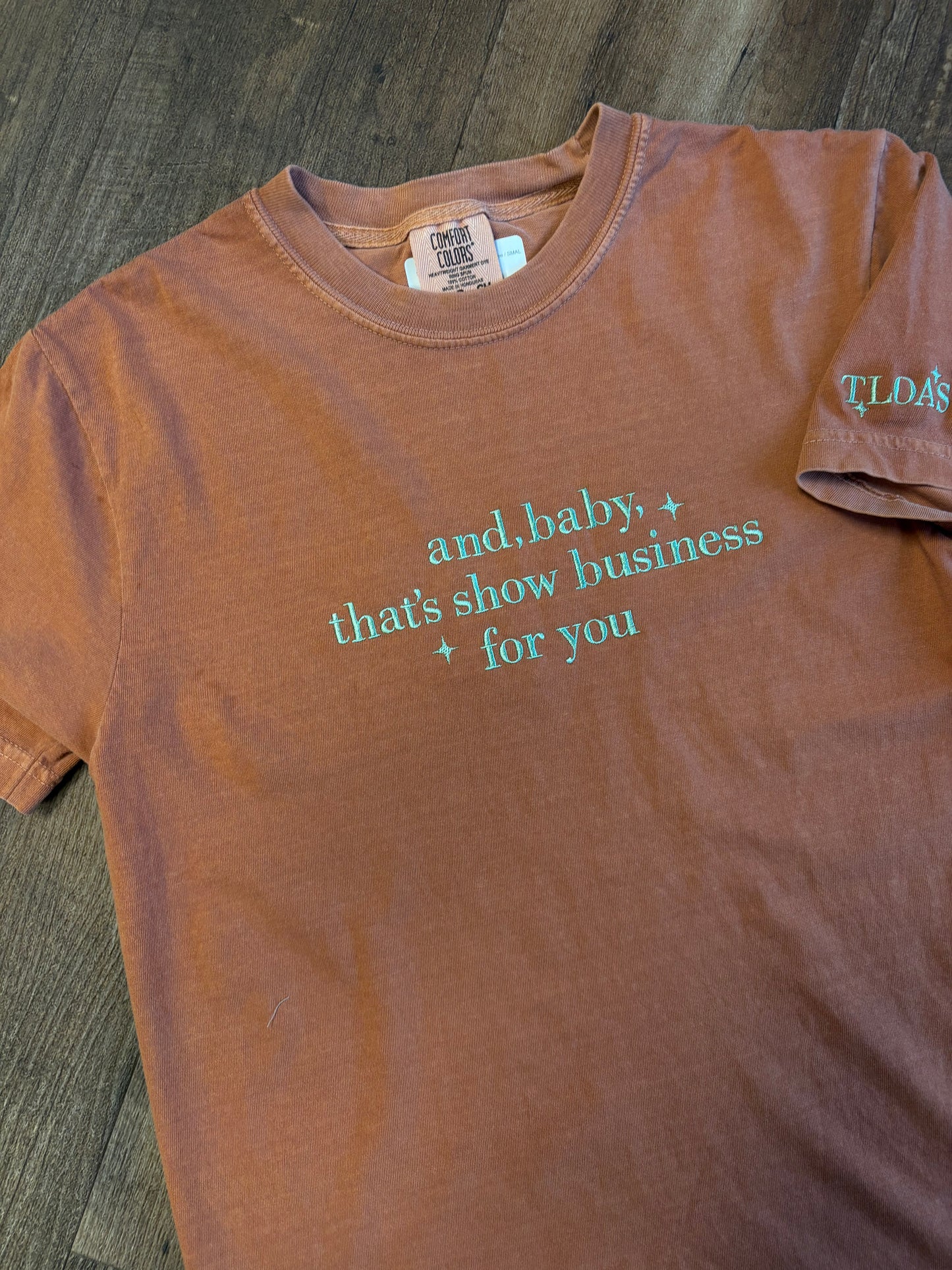 Show Business Rust Embroidered Tee