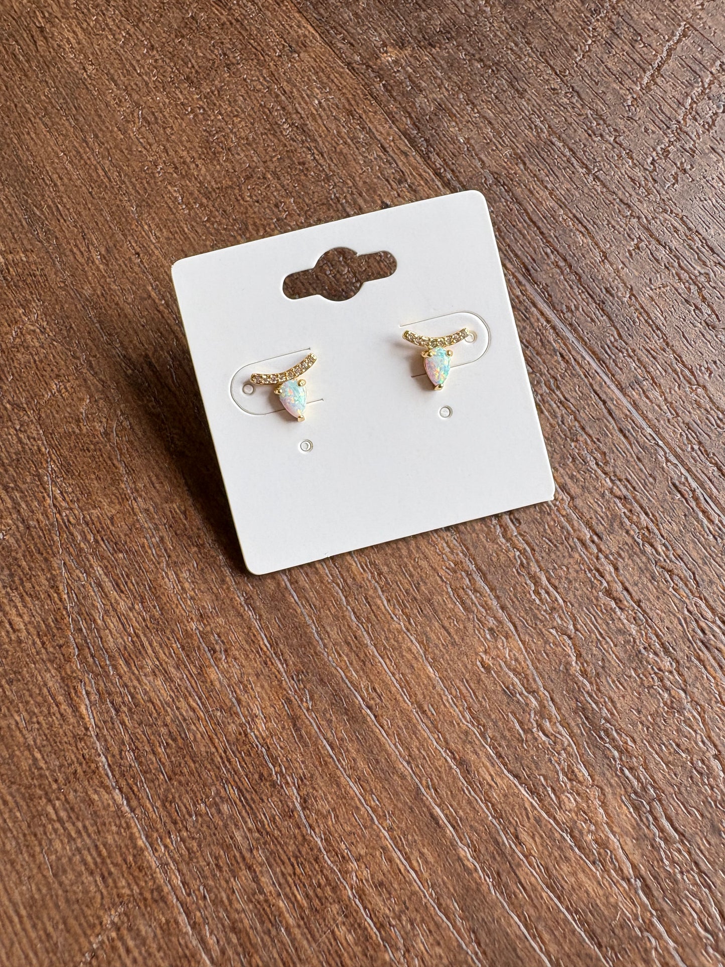 Opal Teardrop Stud