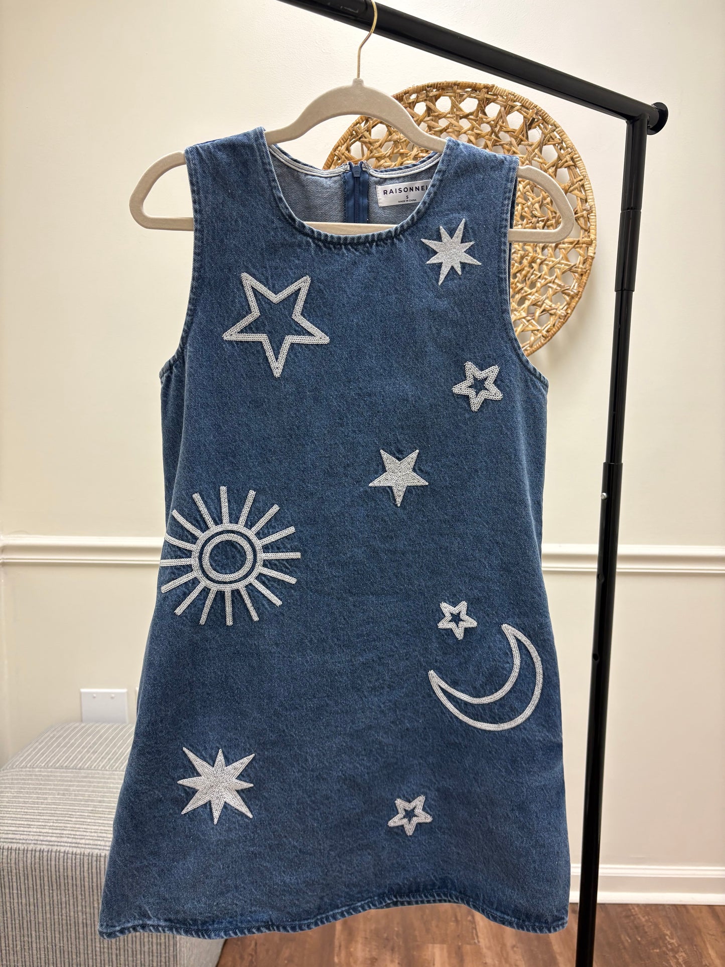 Harper Embroidered Denim Dress