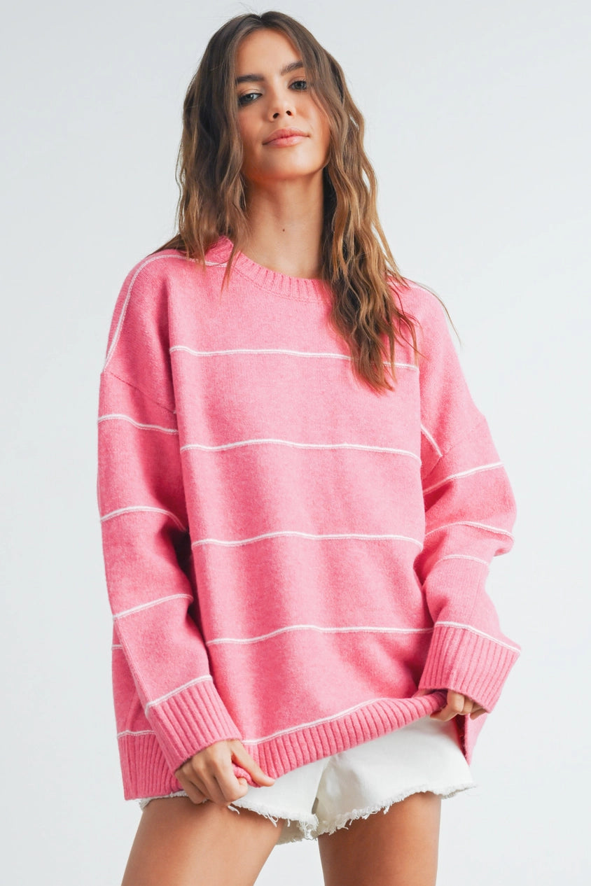 Pink Striped Sweater