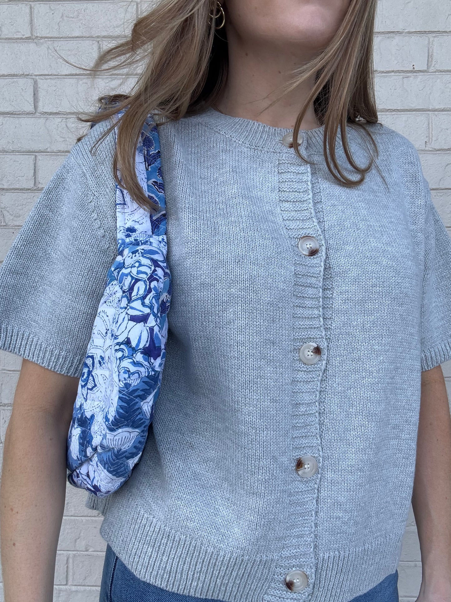 Blue Quilted Shoulder Bag