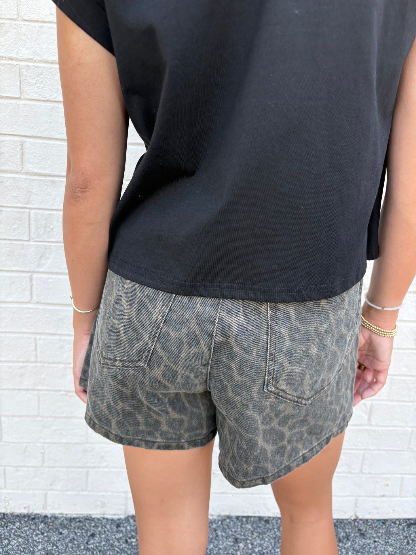 Leopard Denim Skort