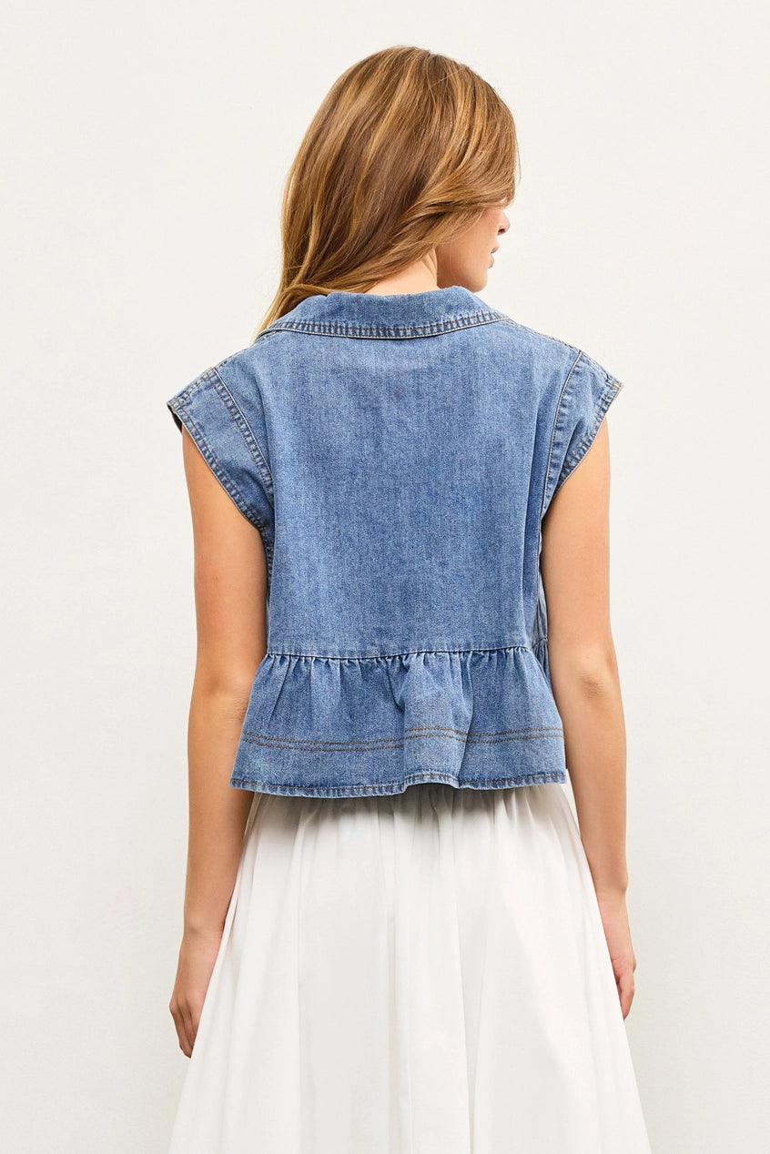 Astrid Denim Sleeveless Top