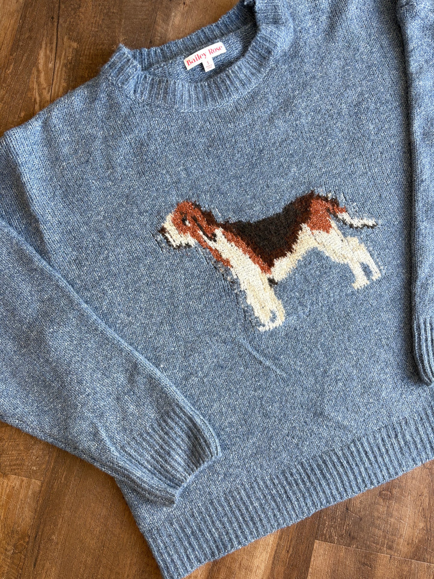 Blue Dog Print Sweater